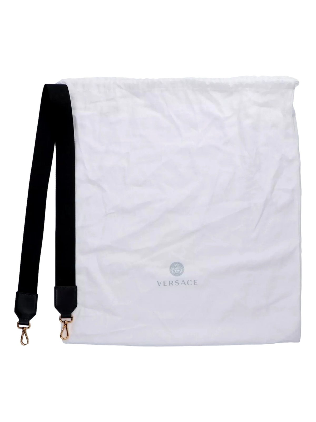 Versace Mini Tote Bag Nero Black Canvas Studded Logo Crossbody