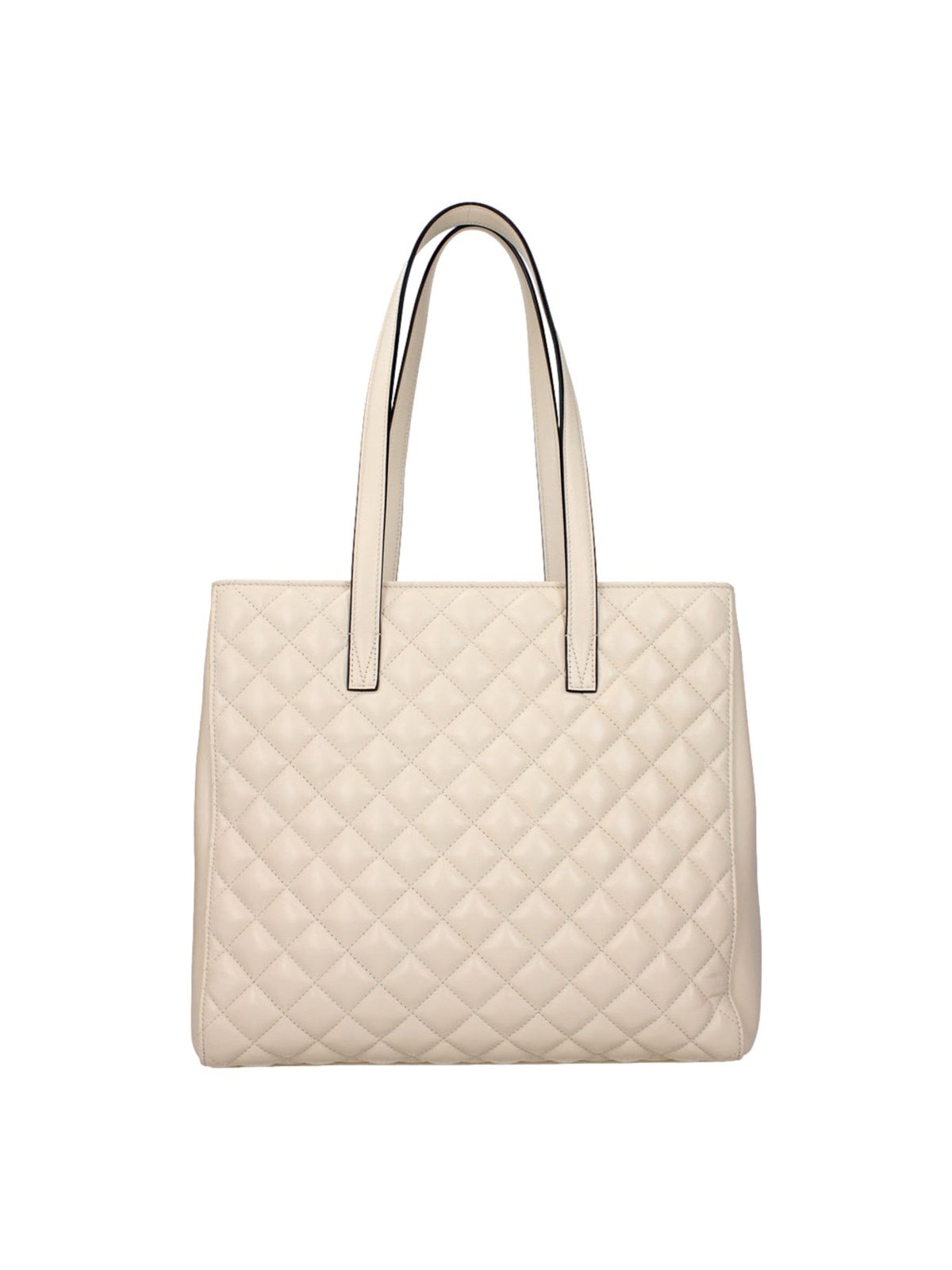 Versace La Medusa Quilted Tote Bag Ivory Leather Gold Hardware