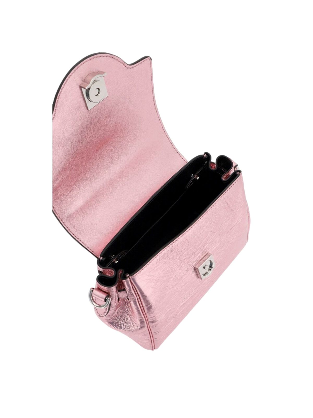 Versace La Medusa Metallic Pink Mini Top Handle Bag Chain Crossbody