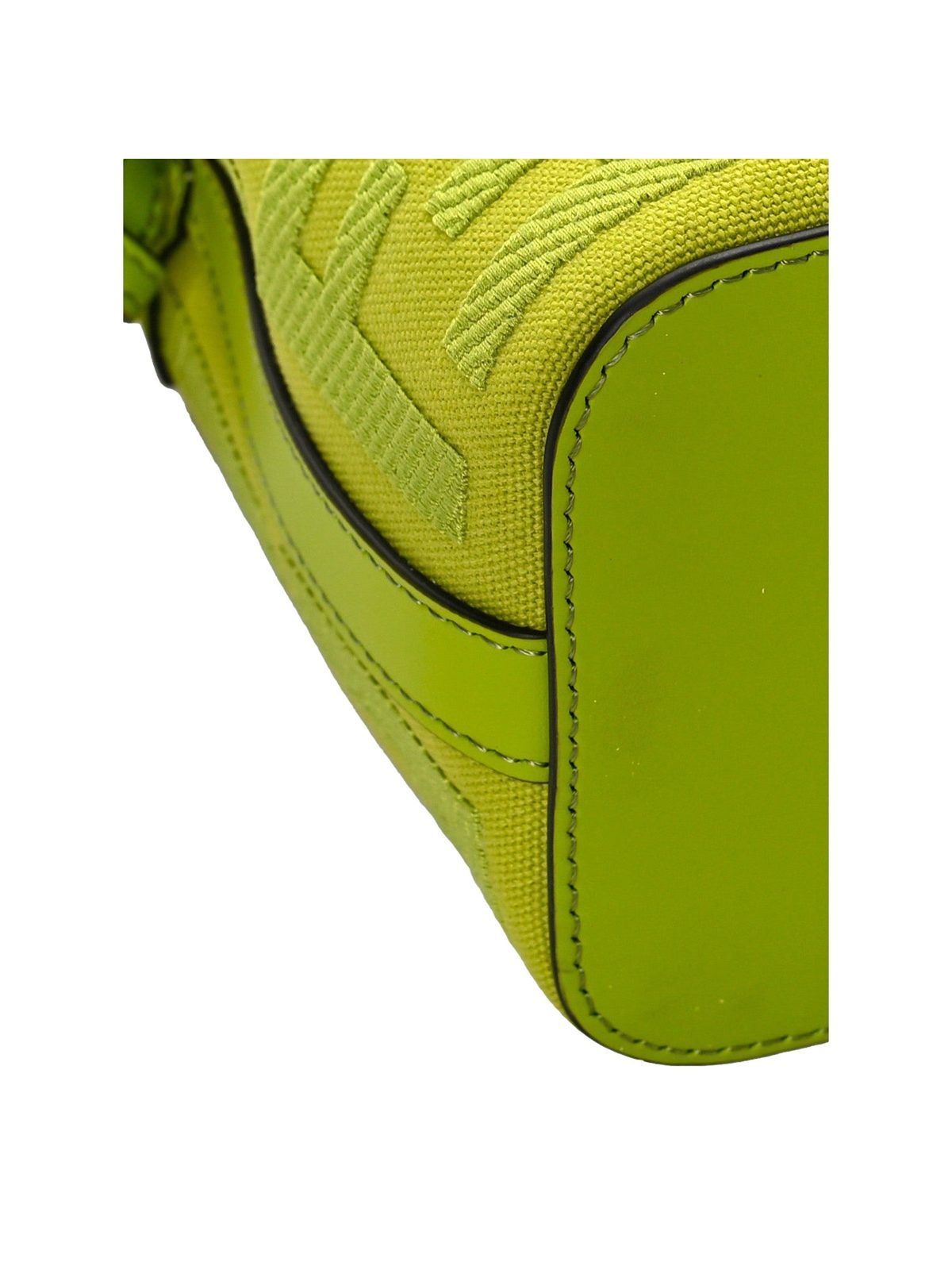 Fendi Mon Tresor Mini Wasabi Green FF Canvas Bucket Bag Crossbody