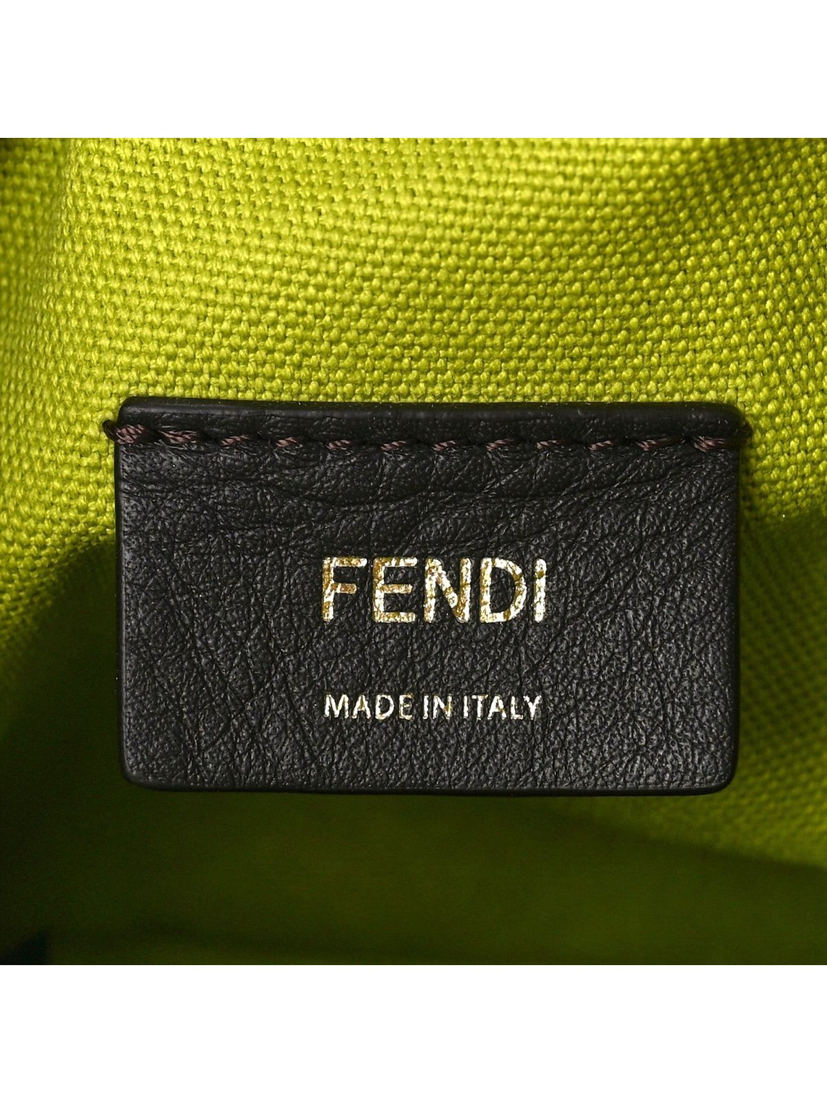Fendi Mon Tresor Mini Wasabi Green FF Canvas Bucket Bag Crossbody