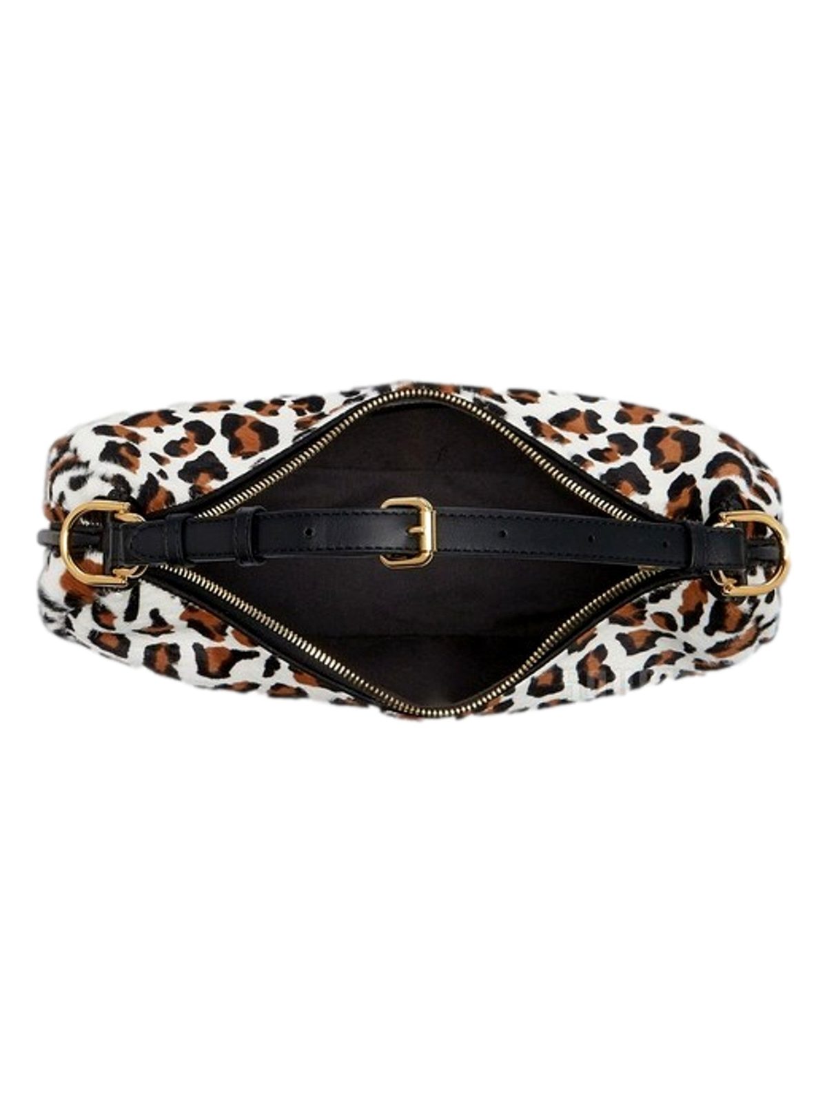 Fendi Fendigraphy Lamb Fur Animal Print Shoulder Bag Gold Hardware