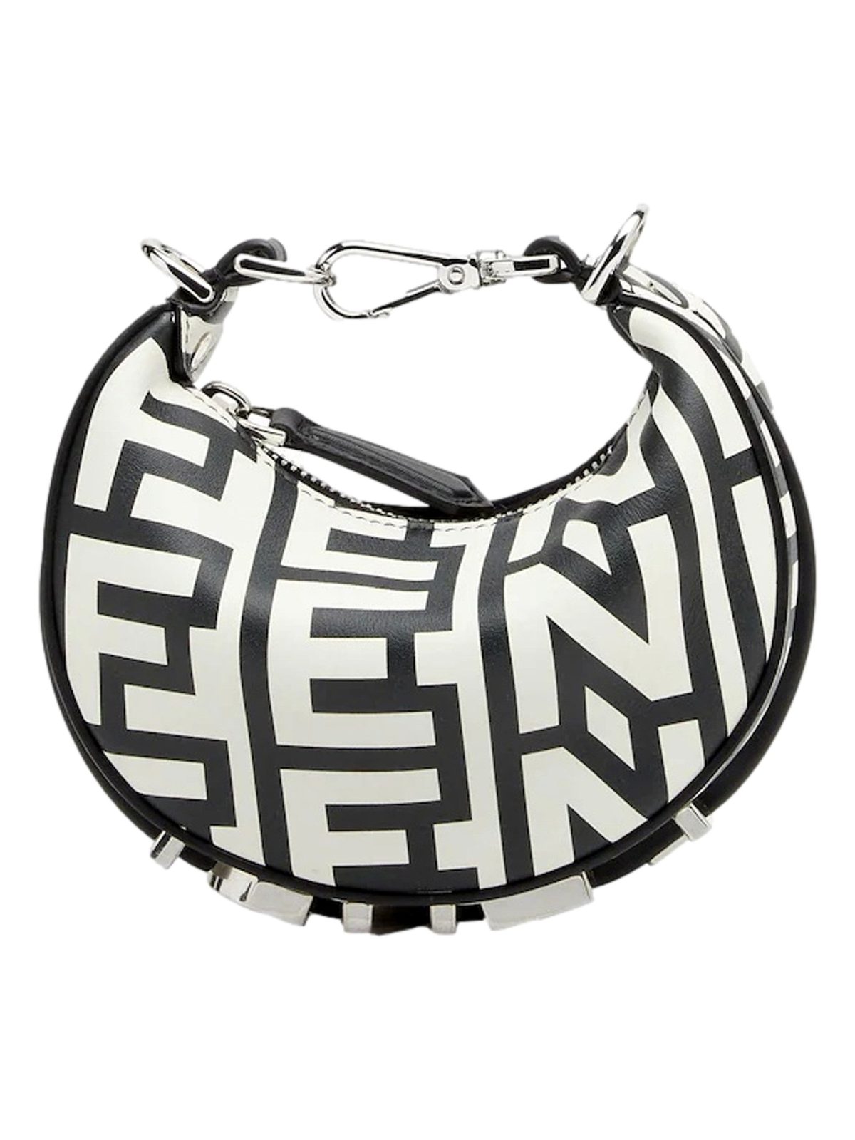 Fendi x Marc Jacobs Fendigraphy Nano Hobo Bag Black White
