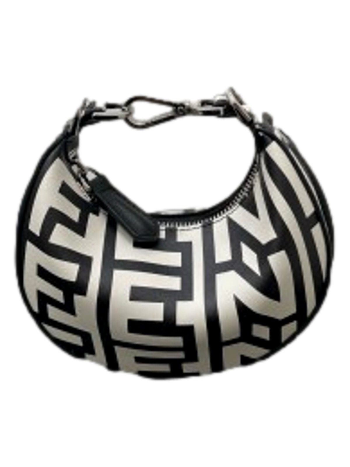 Fendi x Marc Jacobs Fendigraphy Nano Hobo Bag Black White