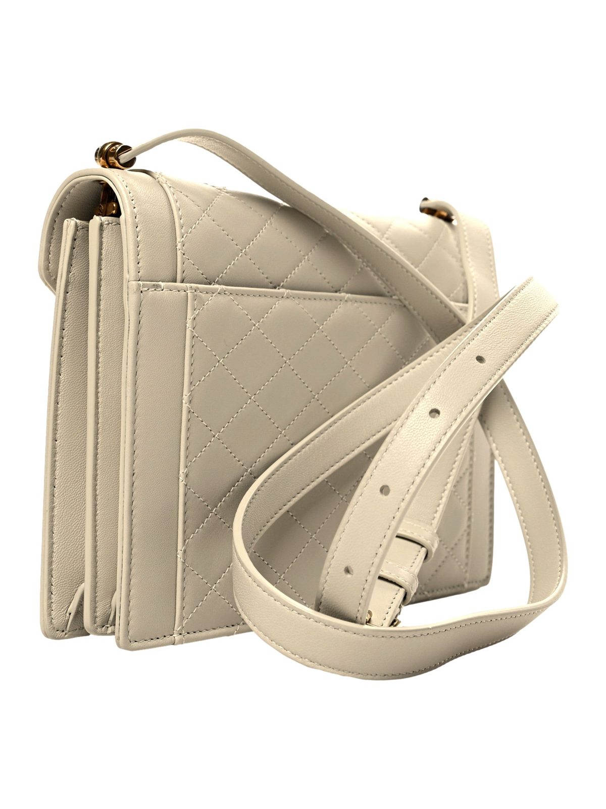 Saint Laurent Gabby Ivory Crema Quilted Lambskin Shoulder Bag
