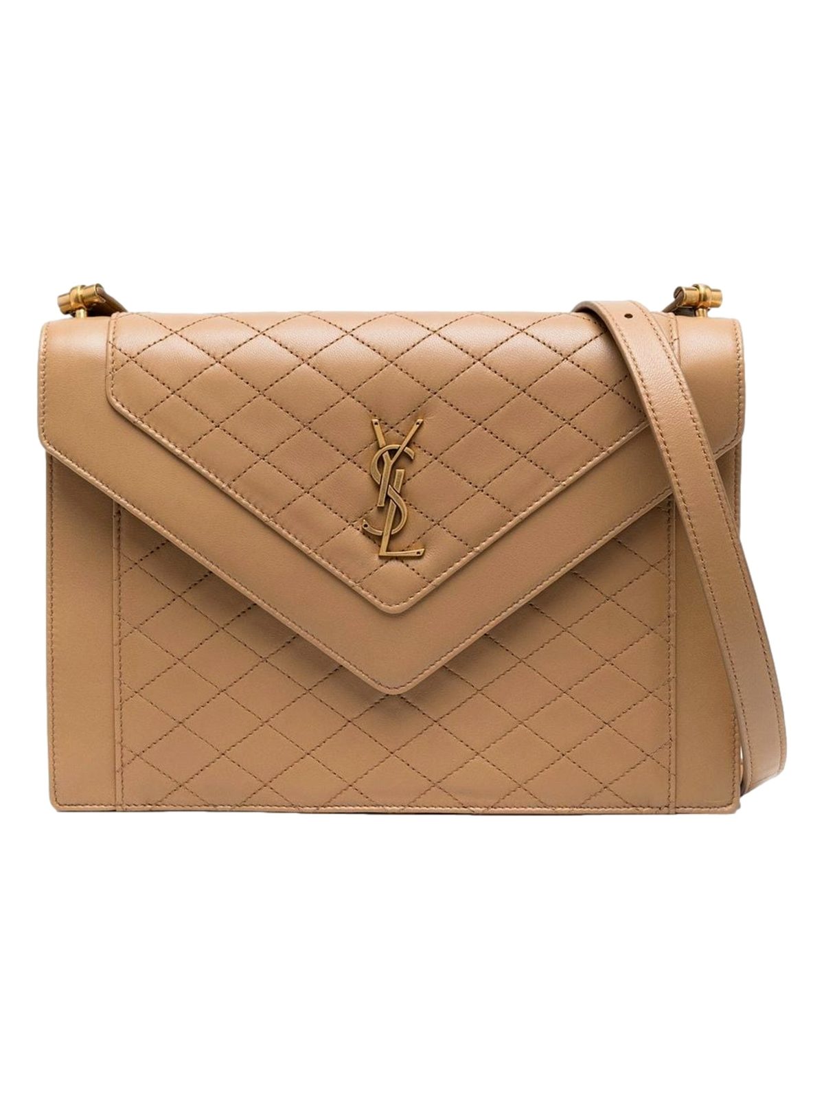 Saint Laurent Gaby Quilted Lambskin Shoulder Bag Beige