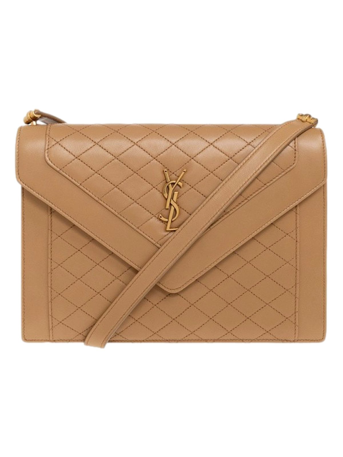 Saint Laurent Gaby Quilted Lambskin Shoulder Bag Beige