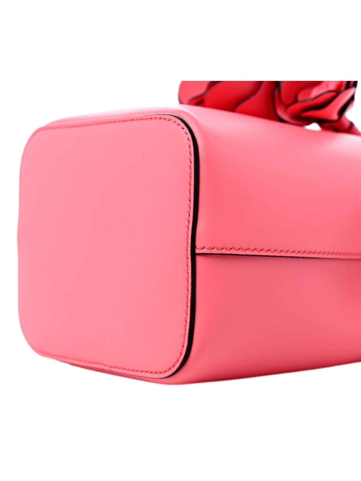 Fendi Mon Tresor Mini Bucket Bag Pink Calfskin Leather 3D Flower