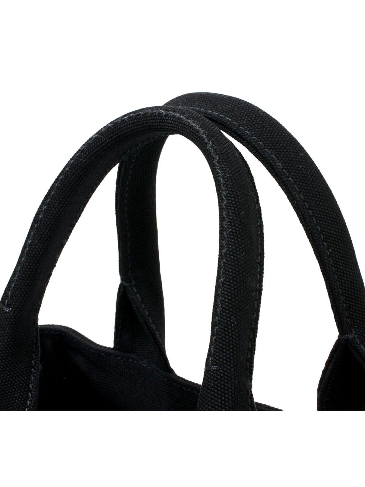 Prada Canapa Black Canvas Logo Tote Handbag Medium