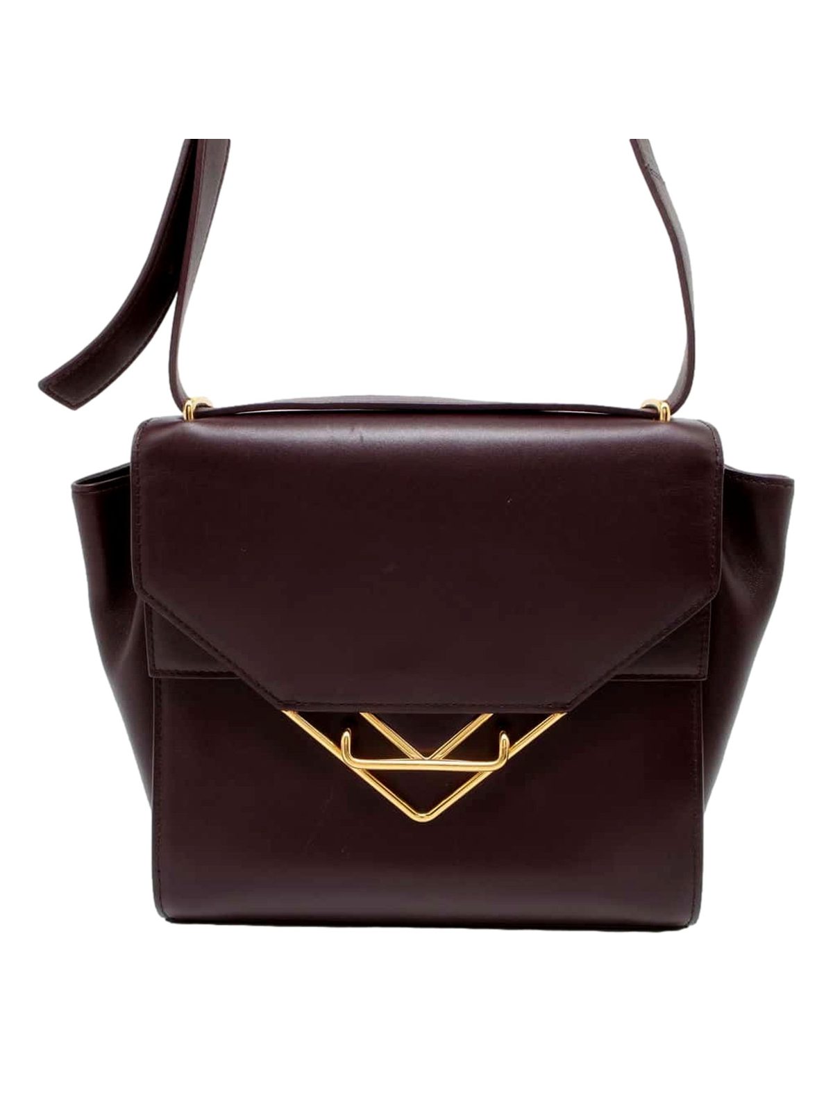Bottega Veneta The Clip Grape Purple Calfskin Leather Shoulder Crossbody Bag