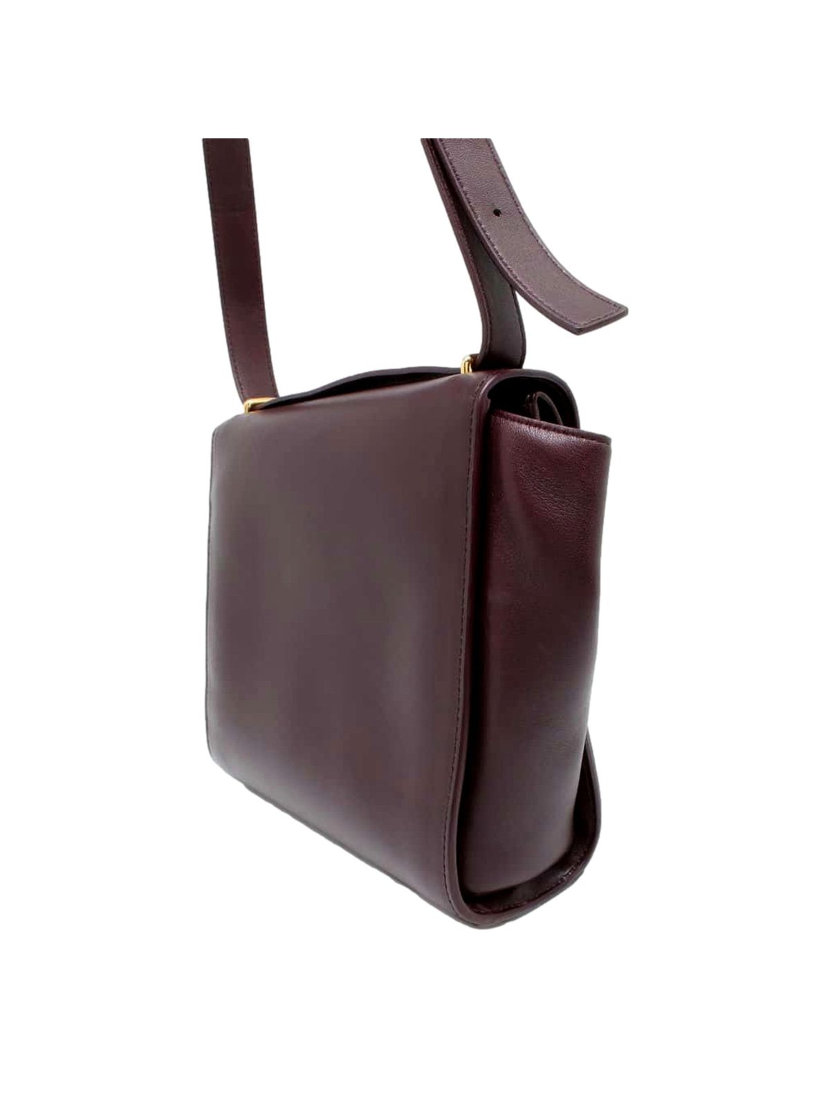 Bottega Veneta The Clip Grape Purple Calfskin Leather Shoulder Crossbody Bag
