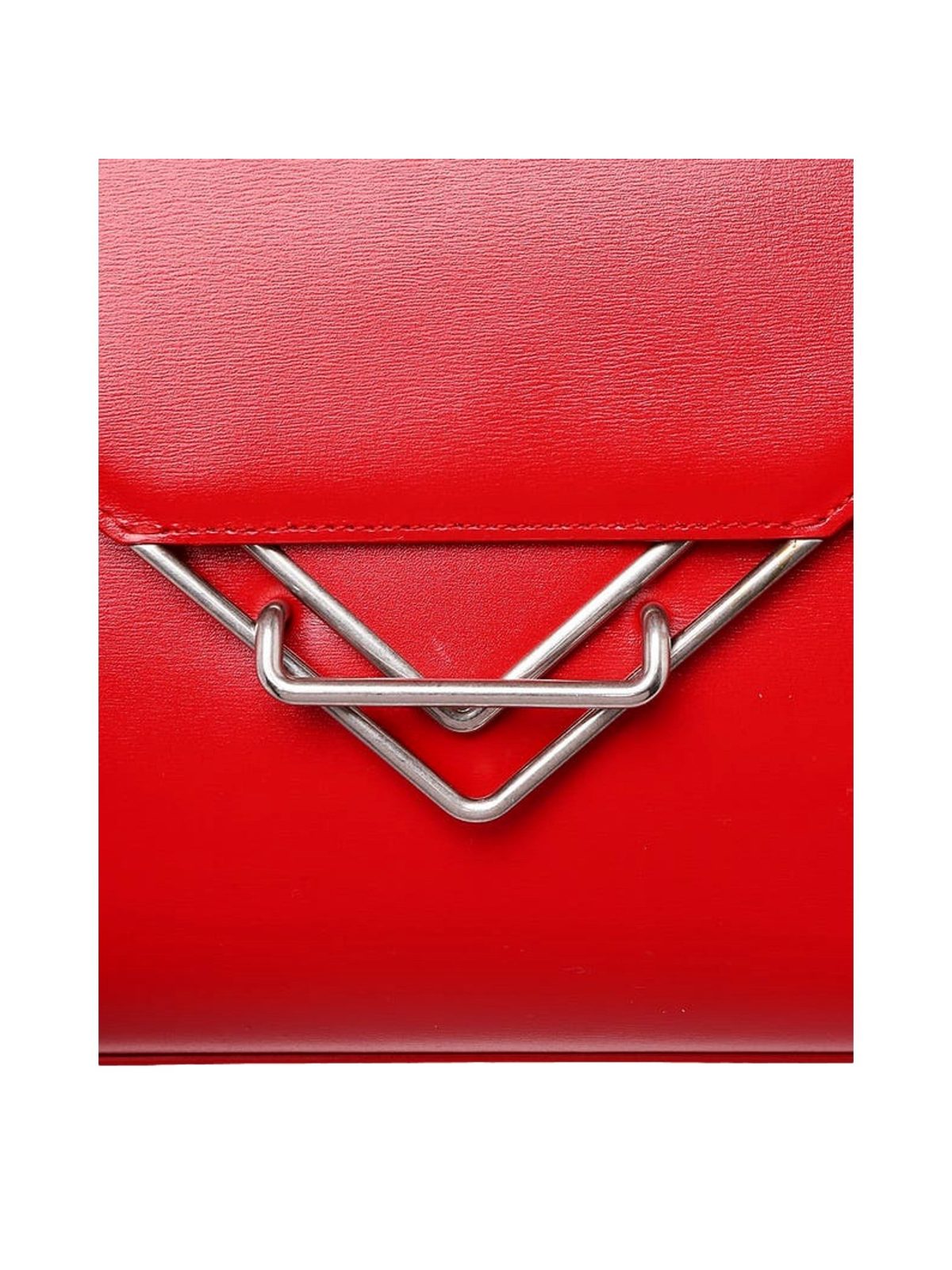 Bottega Veneta The Clip Chili Red Calfskin Leather Shoulder Crossbody Bag