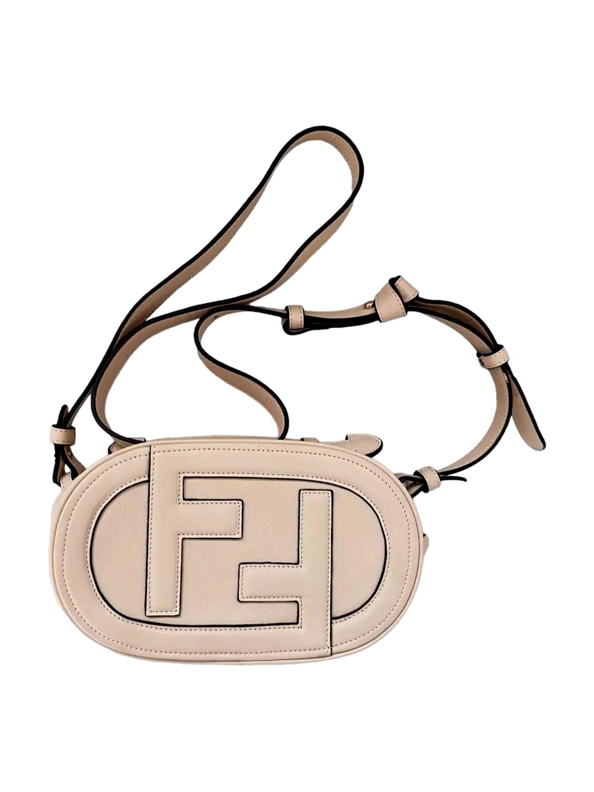 Fendi O Lock Mini Shoulder Crossbody Bag Light Rose Pink Calfskin
