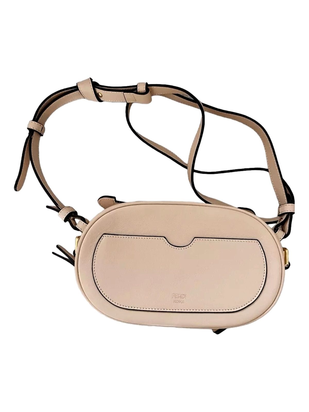 Fendi O Lock Mini Shoulder Crossbody Bag Light Rose Pink Calfskin