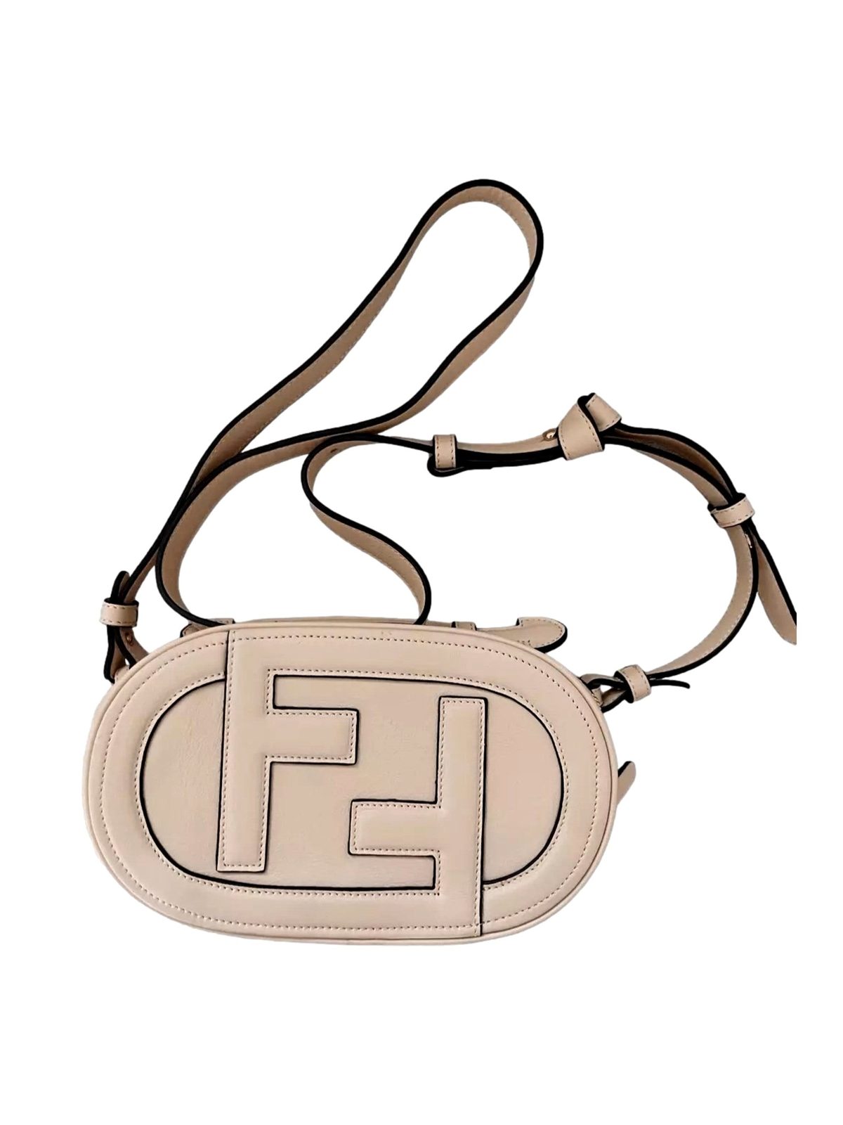 Fendi O Lock Mini Shoulder Crossbody Bag Light Rose Pink Calfskin
