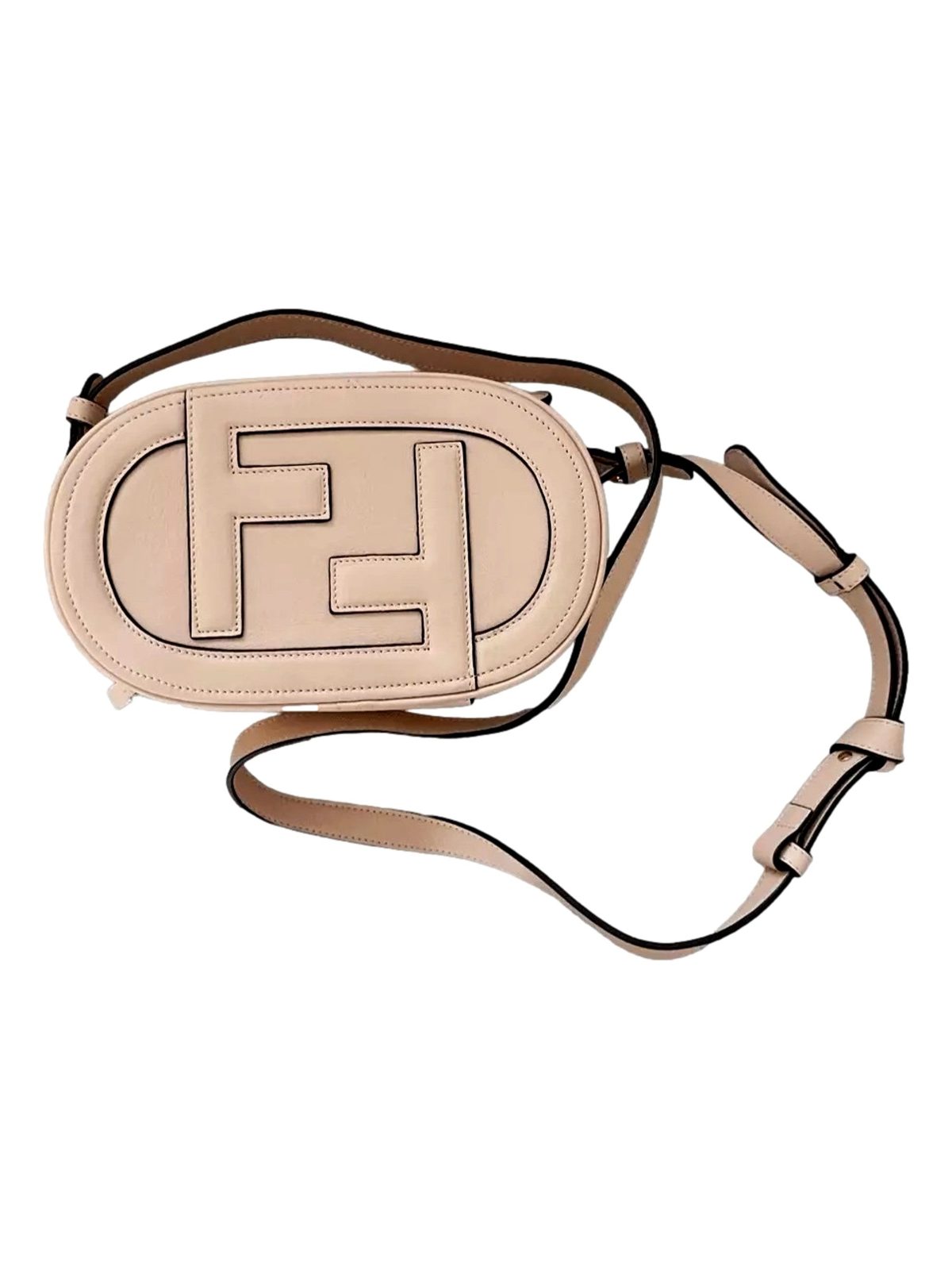 Fendi O Lock Mini Shoulder Crossbody Bag Light Rose Pink Calfskin