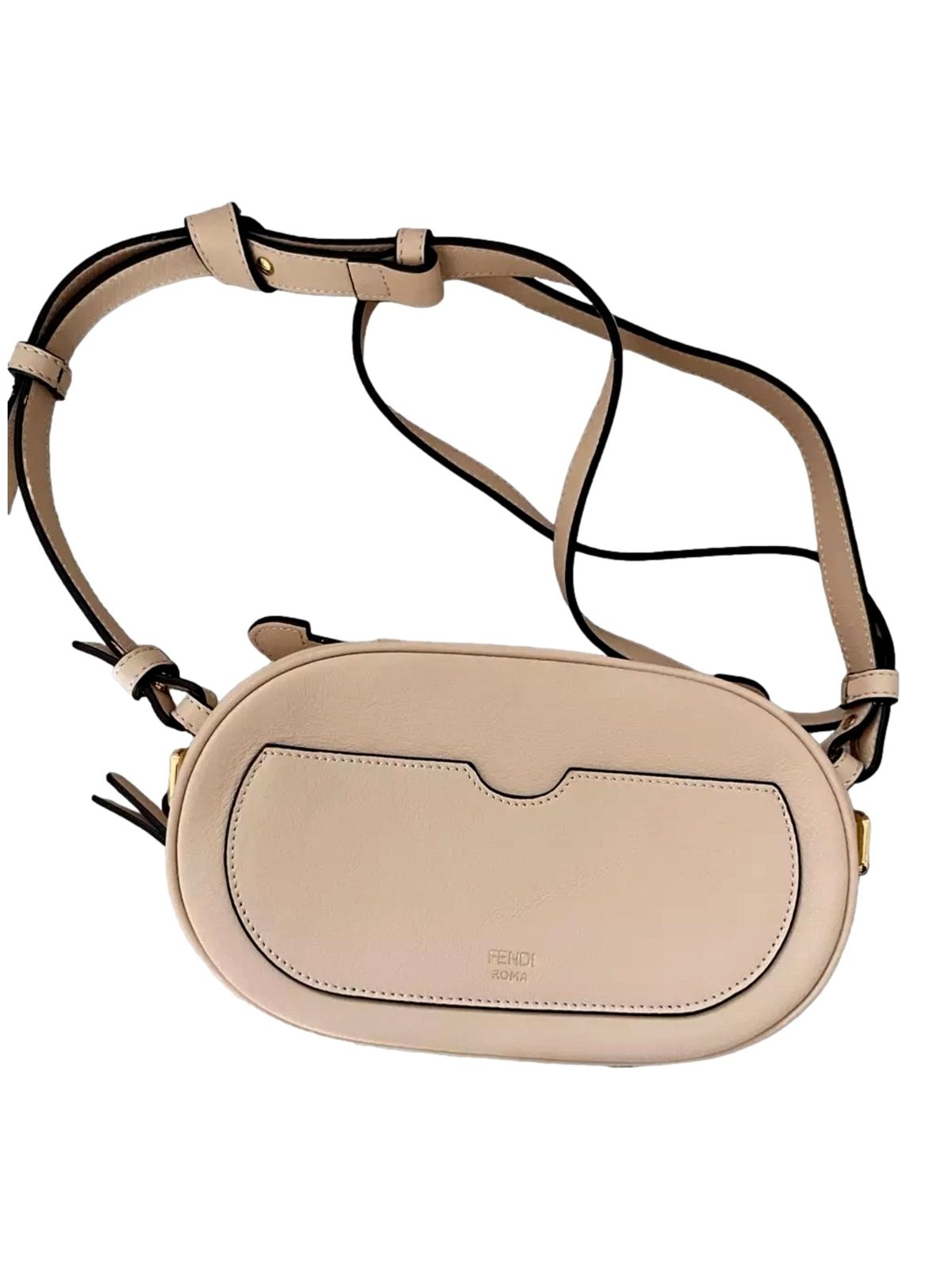 Fendi O Lock Mini Shoulder Crossbody Bag Light Rose Pink Calfskin