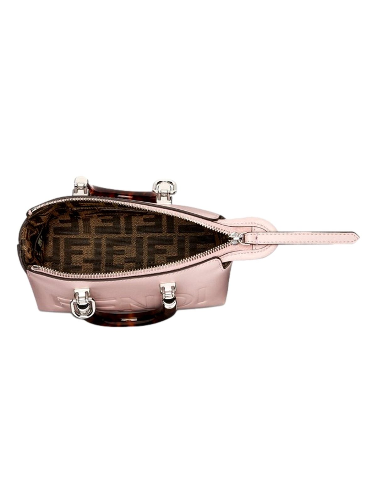 Fendi By The Way Mini Boston Bag Light Pink Patent Leather Top Handle