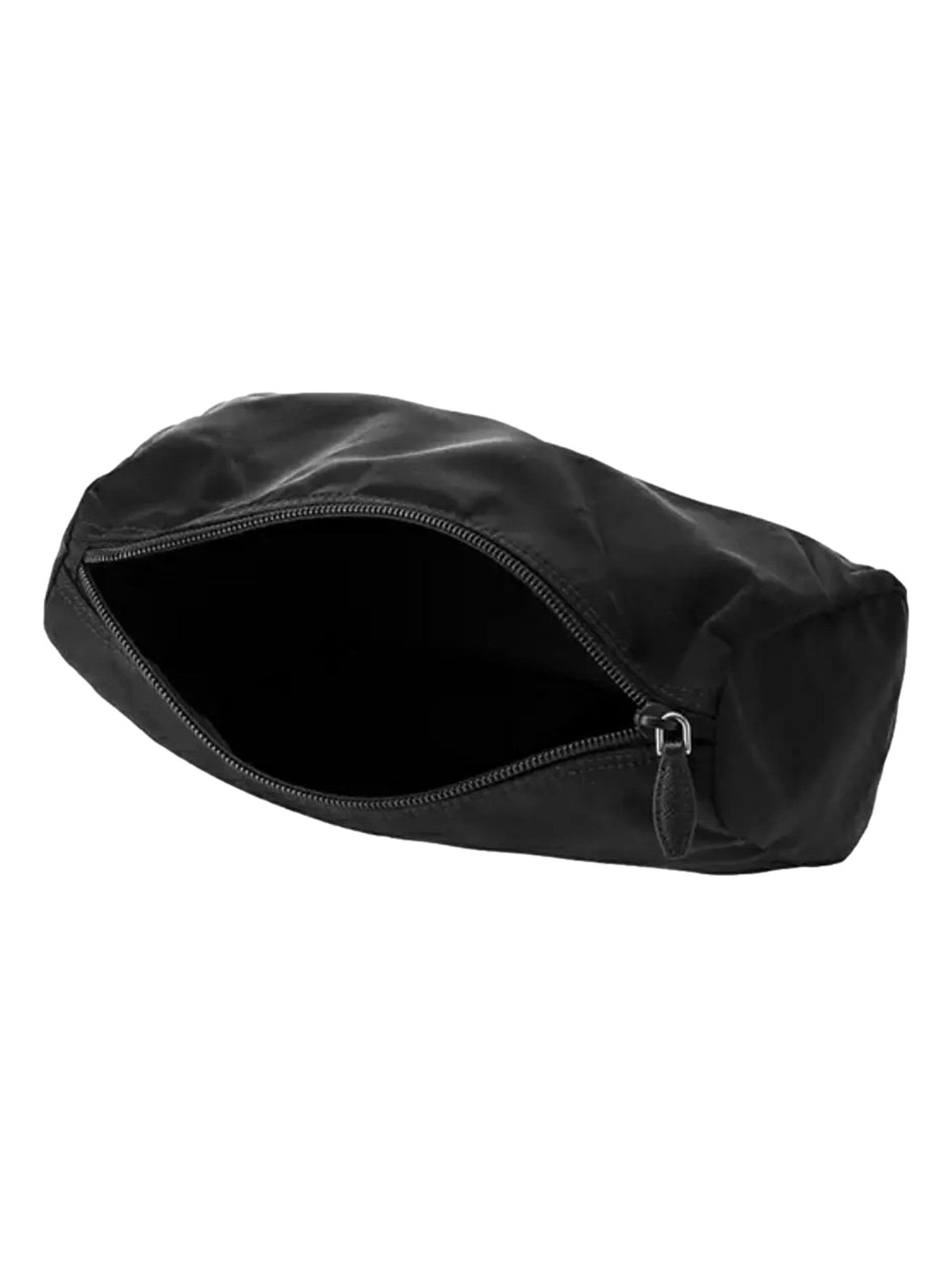 Prada Re-Nylon Necessaire Large Pouch Clutch in Black Nylon with Silver Hardware