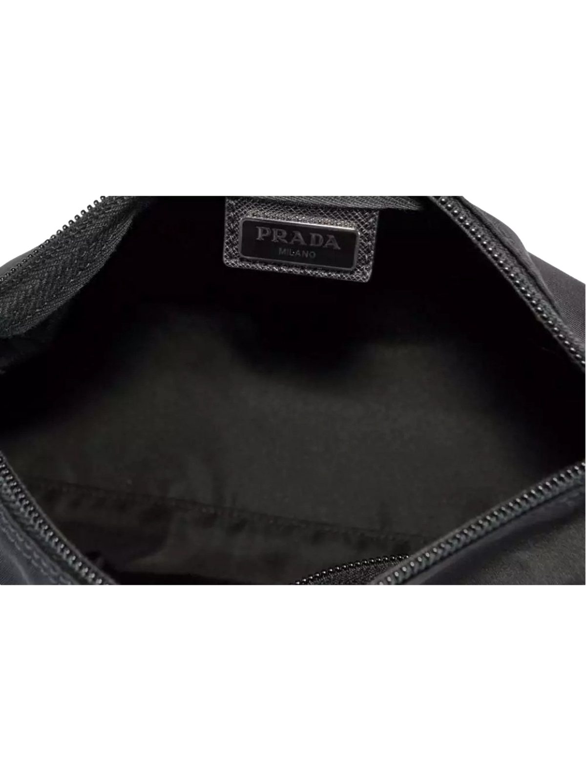 Prada Re-Nylon Necessaire Large Pouch Clutch in Black Nylon with Silver Hardware
