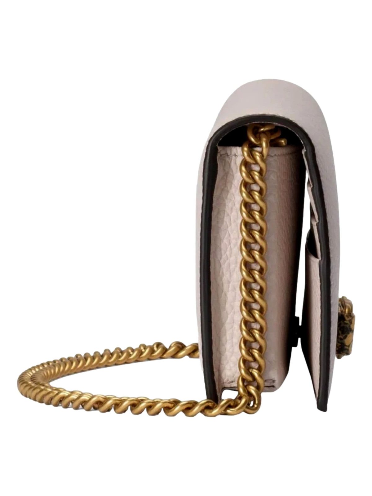 Gucci Interlocking GG Python Leather Bow Wallet on Chain Light Pink Gold Hardware