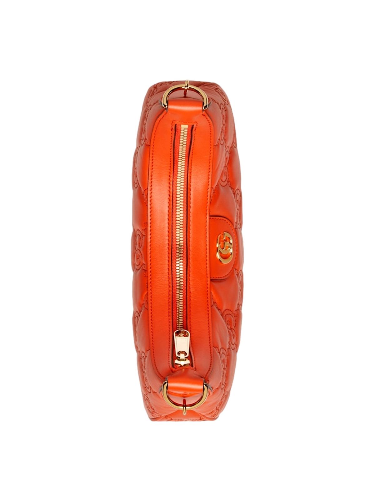 Gucci GG Quilted Matelassé Leather Small Shoulder Handbag In Orange