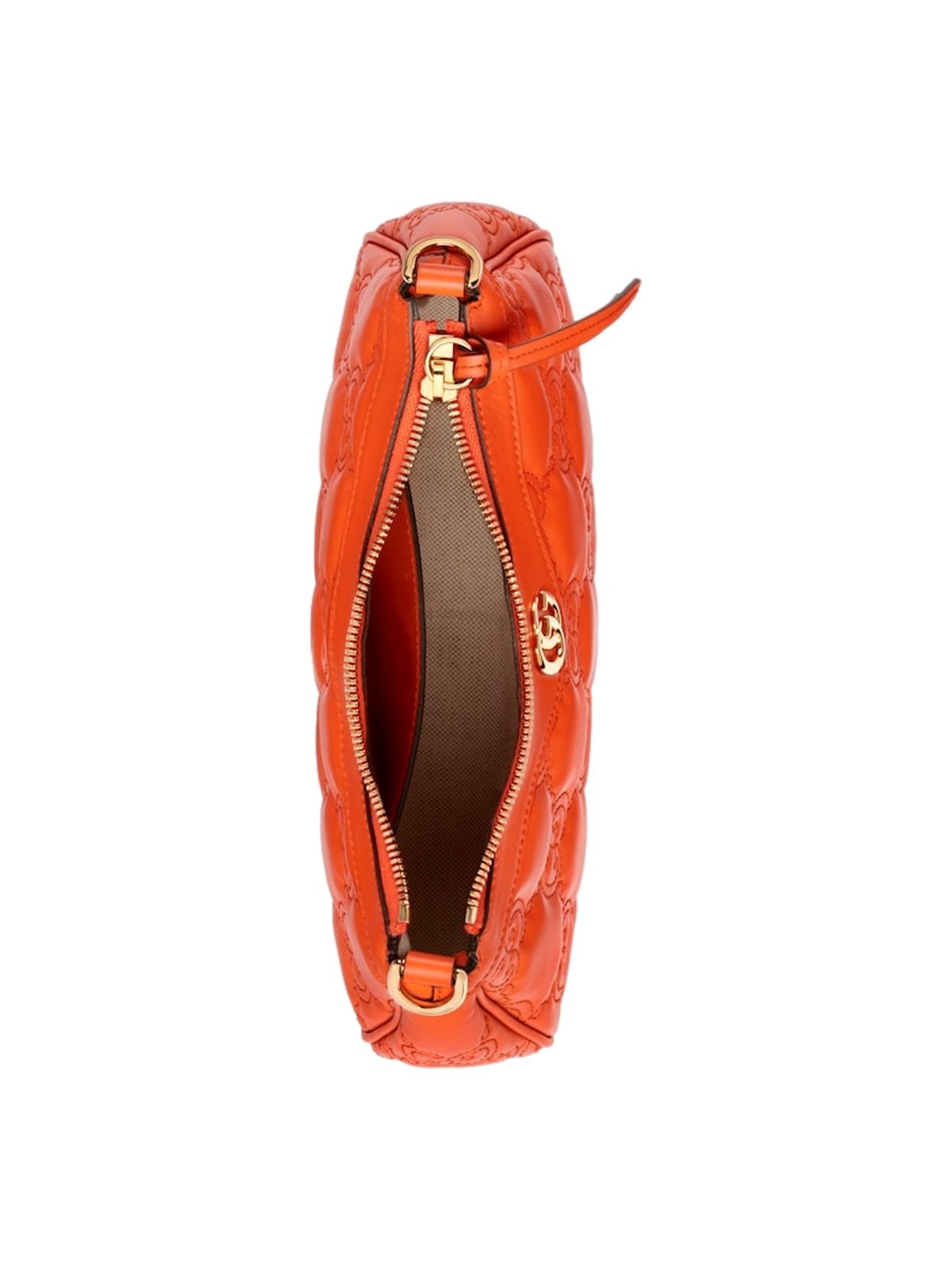 Gucci GG Quilted Matelassé Leather Mini Shoulder Bag In Orange