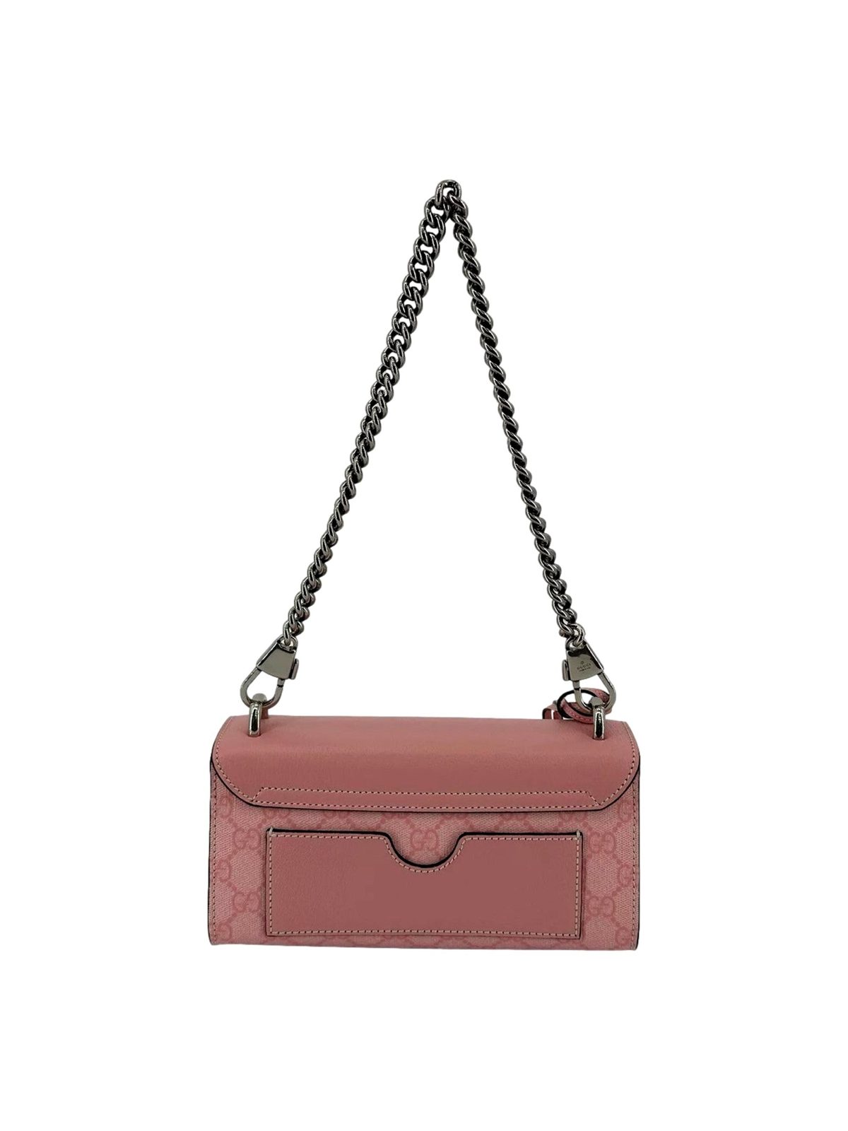 Gucci Padlock Small Handbag Pink GG Supreme Canvas Chain Shoulder Bag