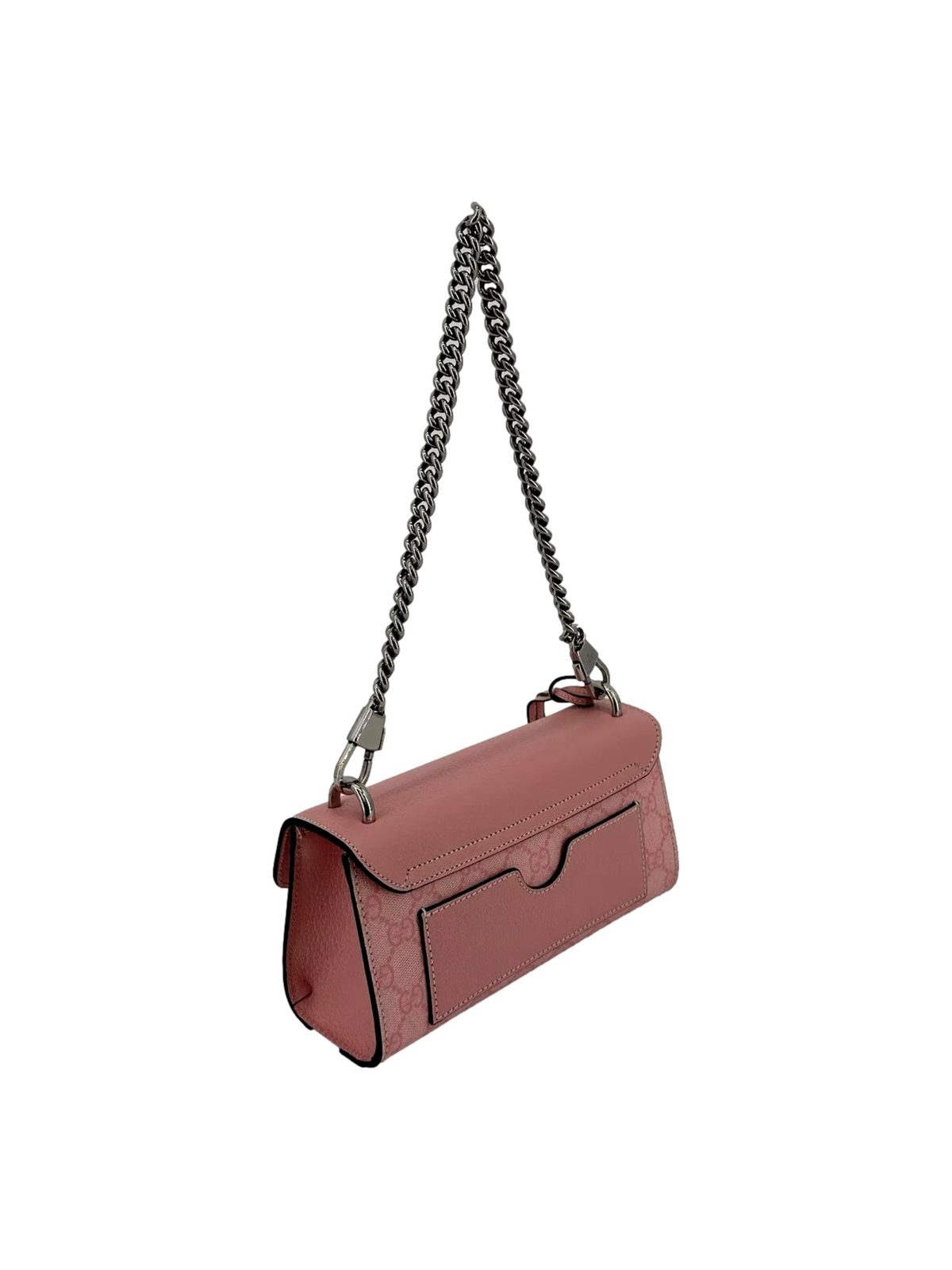 Gucci Padlock Small Handbag Pink GG Supreme Canvas Chain Shoulder Bag