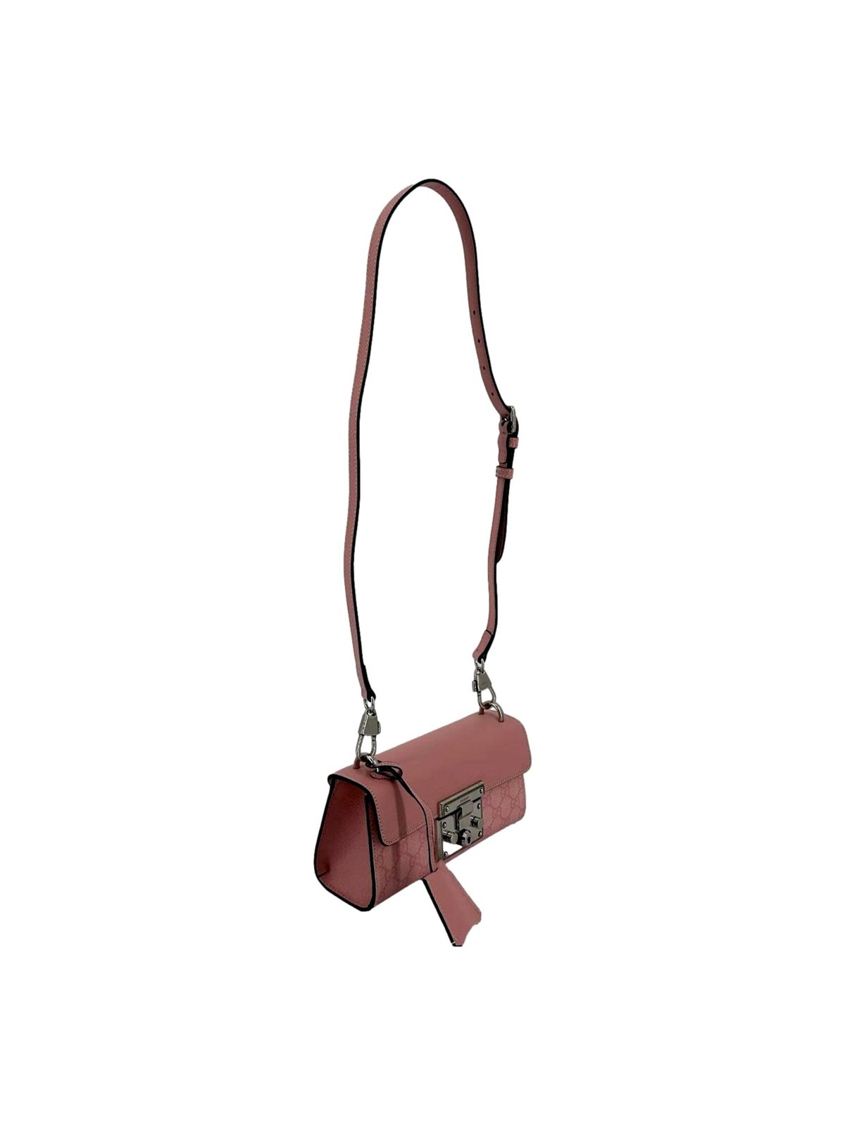 Gucci Padlock Small Handbag Pink GG Supreme Canvas Chain Shoulder Bag