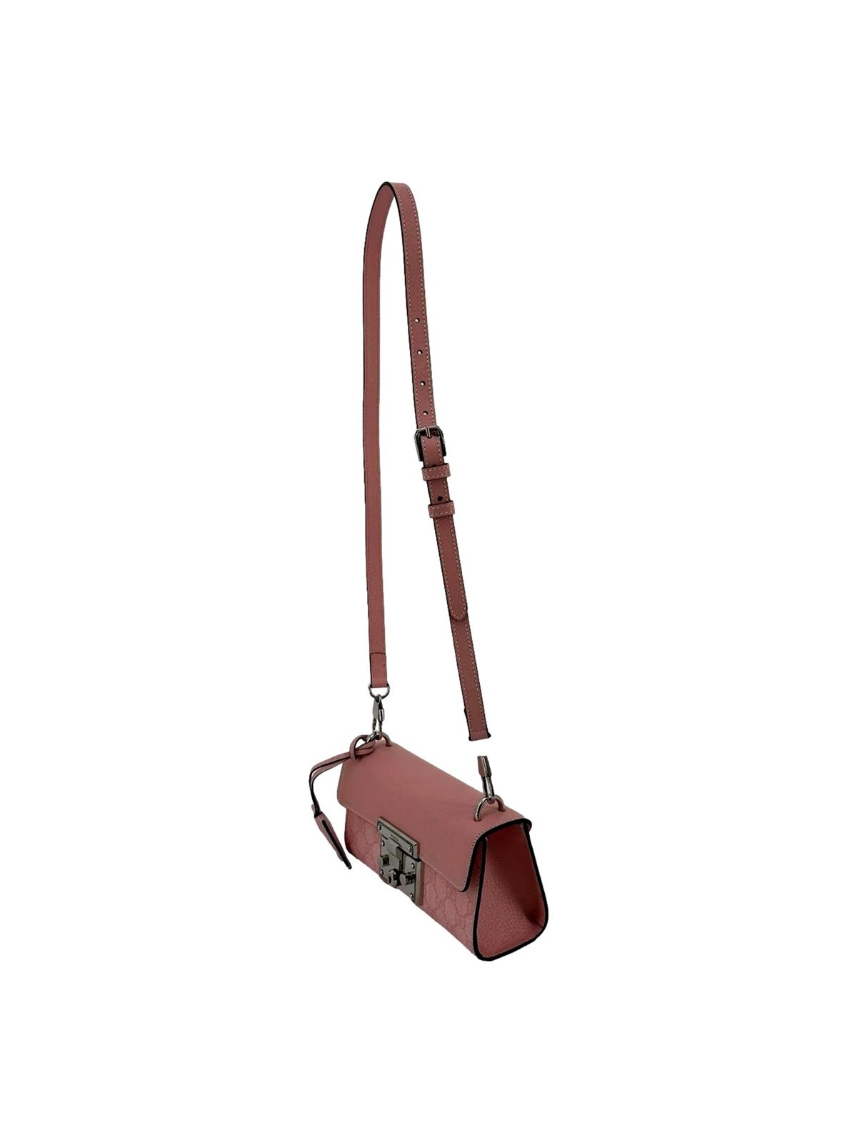 Gucci Padlock Small Handbag Pink GG Supreme Canvas Chain Shoulder Bag