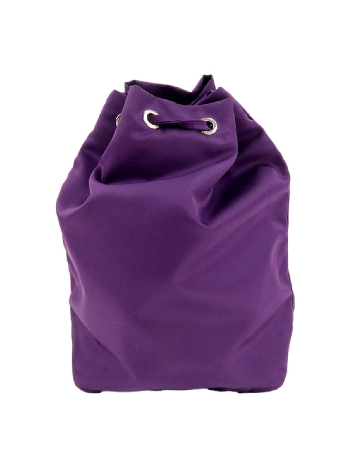 Prada UVA Purple Tessuto Nylon Triangle Logo Drawstring Bucket Bag