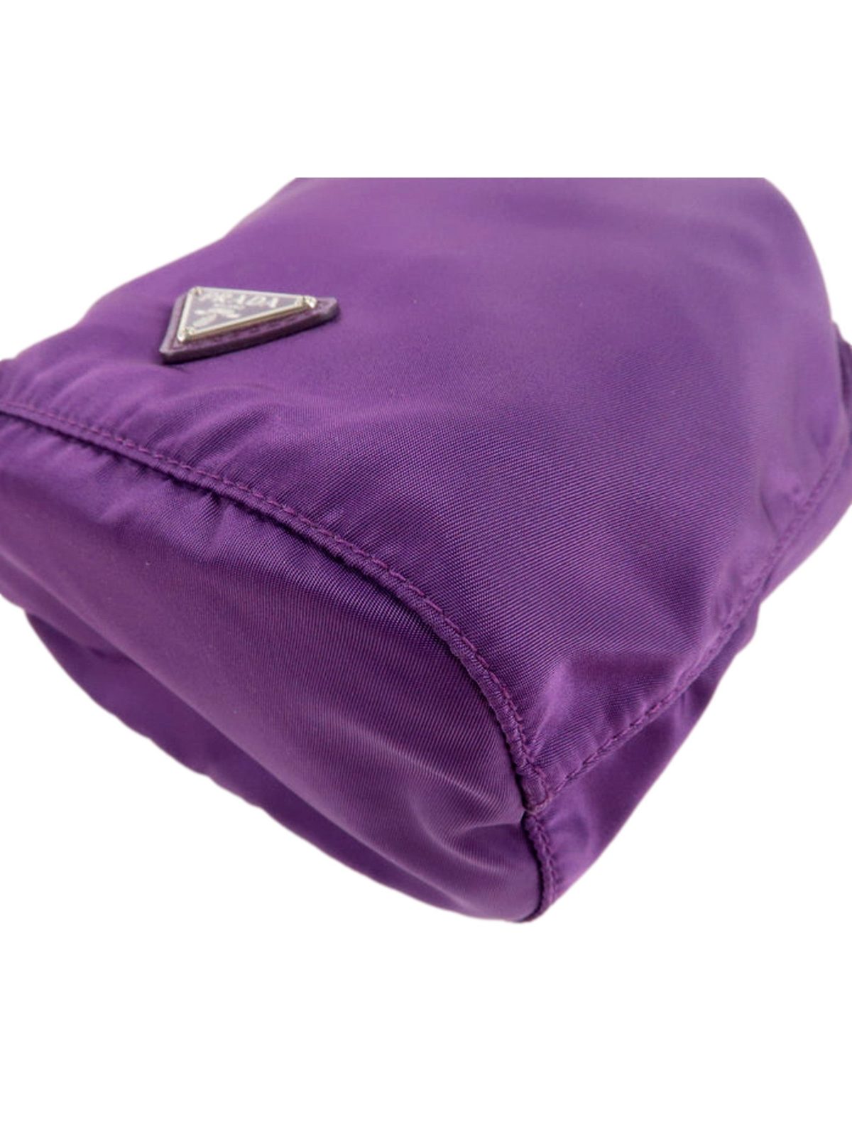 Prada UVA Purple Tessuto Nylon Triangle Logo Drawstring Bucket Bag