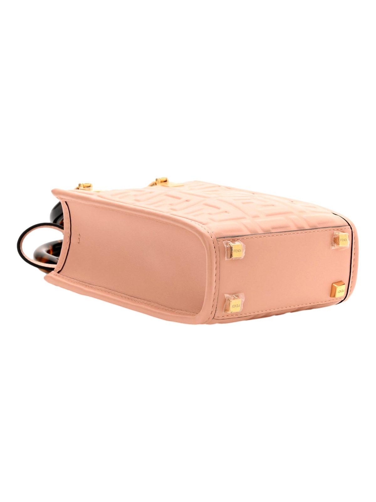 Fendi Mini Sunshine Shopper Tote Crossbody Baby Pink Zucca Leather