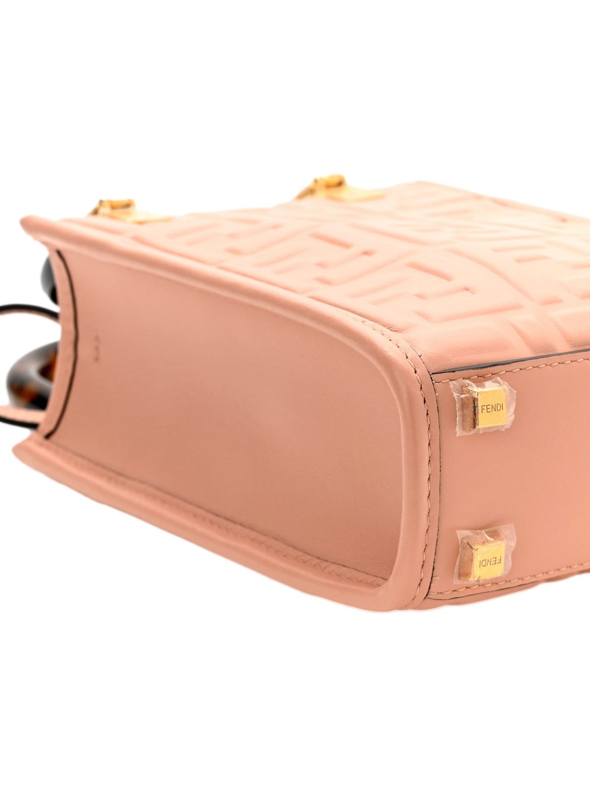 Fendi Mini Sunshine Shopper Tote Crossbody Baby Pink Zucca Leather