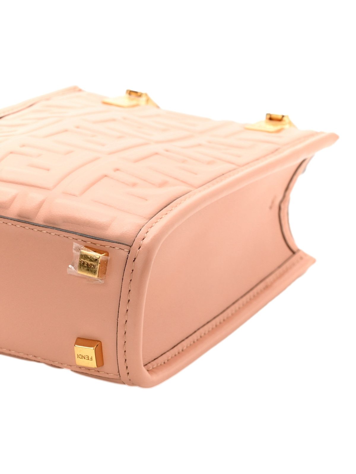 Fendi Mini Sunshine Shopper Tote Crossbody Baby Pink Zucca Leather