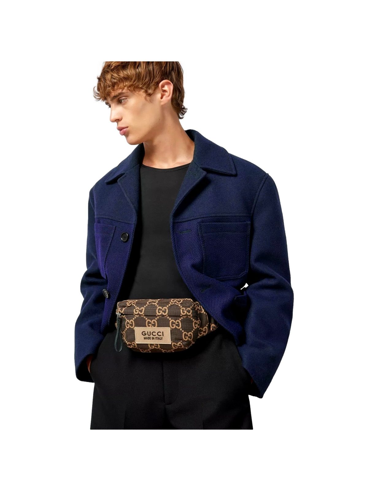 Gucci GG Ripstop Waist Bag Beige Brown Recycled Fabric Belt Bag