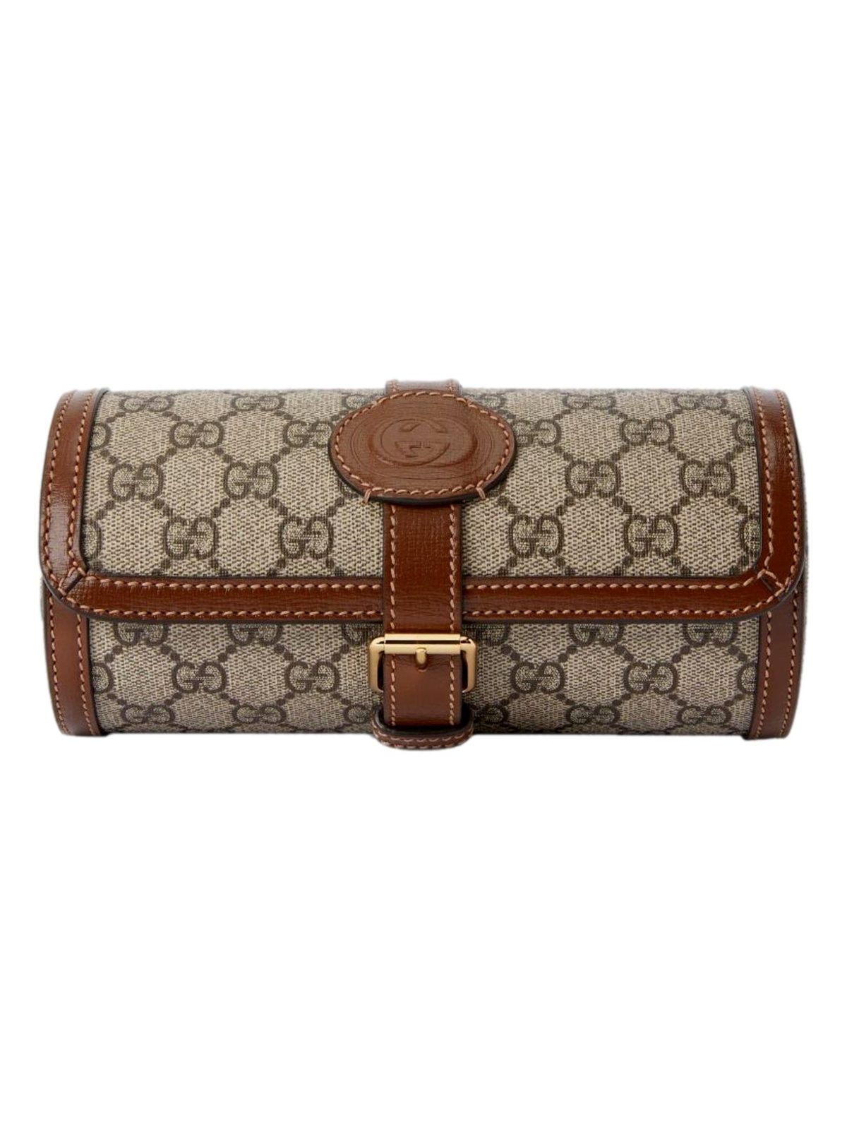 Gucci GG Supreme Canvas Leather Beige Brown Watch Case