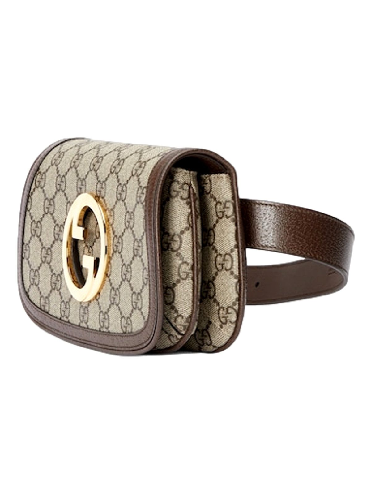 Gucci Blondie GG Supreme Canvas Brown Leather Belt Bag Size 65