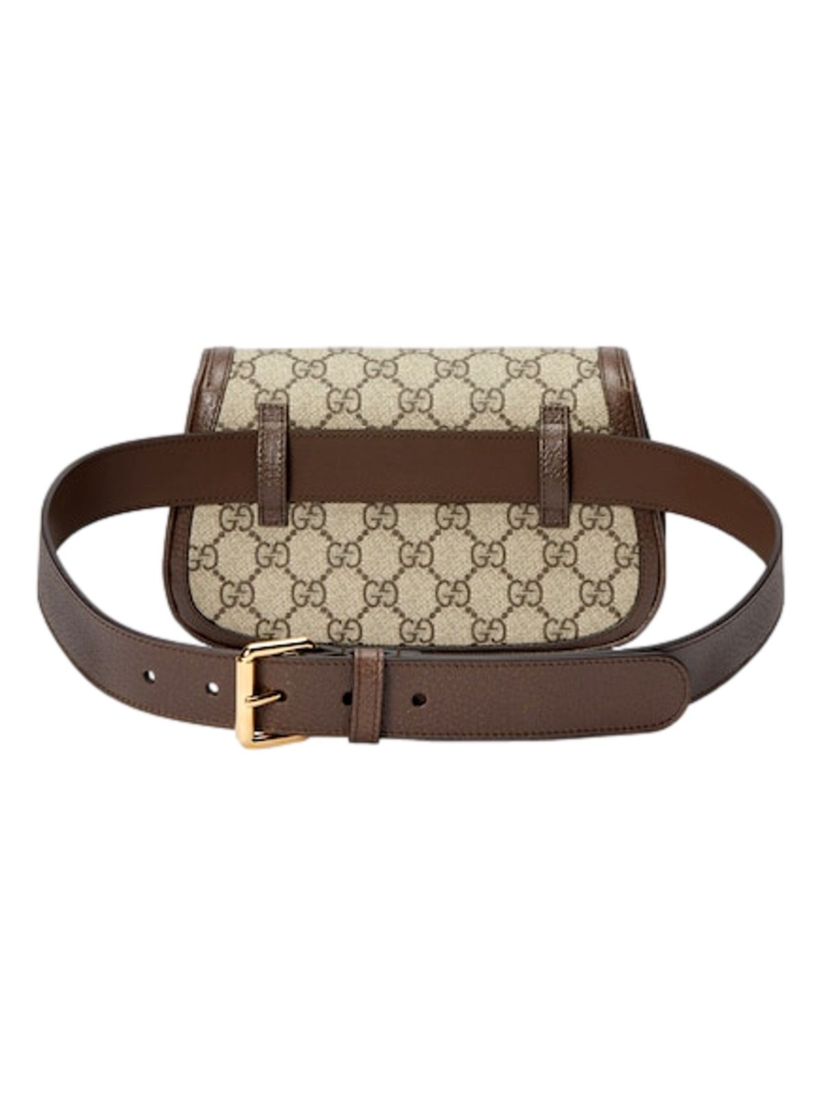Gucci Blondie GG Supreme Canvas Brown Leather Belt Bag Size 65
