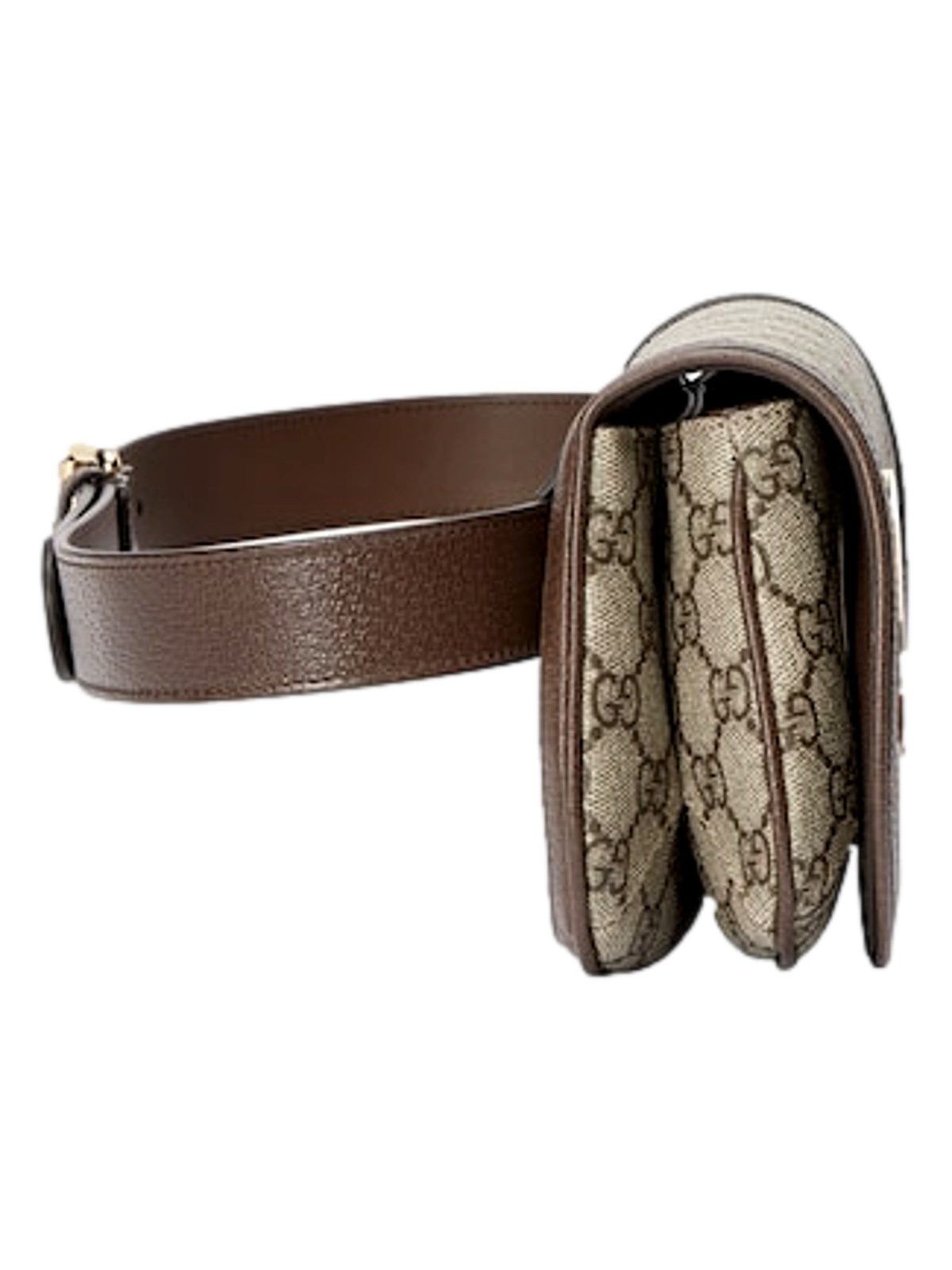 Gucci Blondie GG Supreme Canvas Brown Leather Belt Bag Size 65