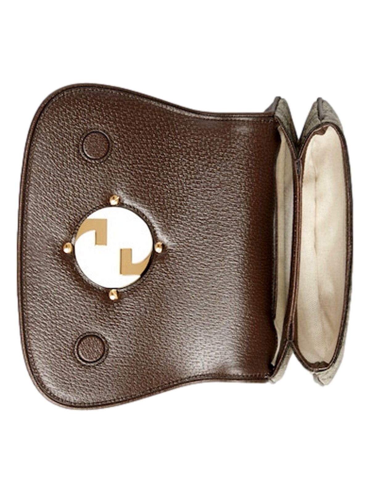 Gucci Blondie GG Supreme Canvas Brown Leather Belt Bag Size 65