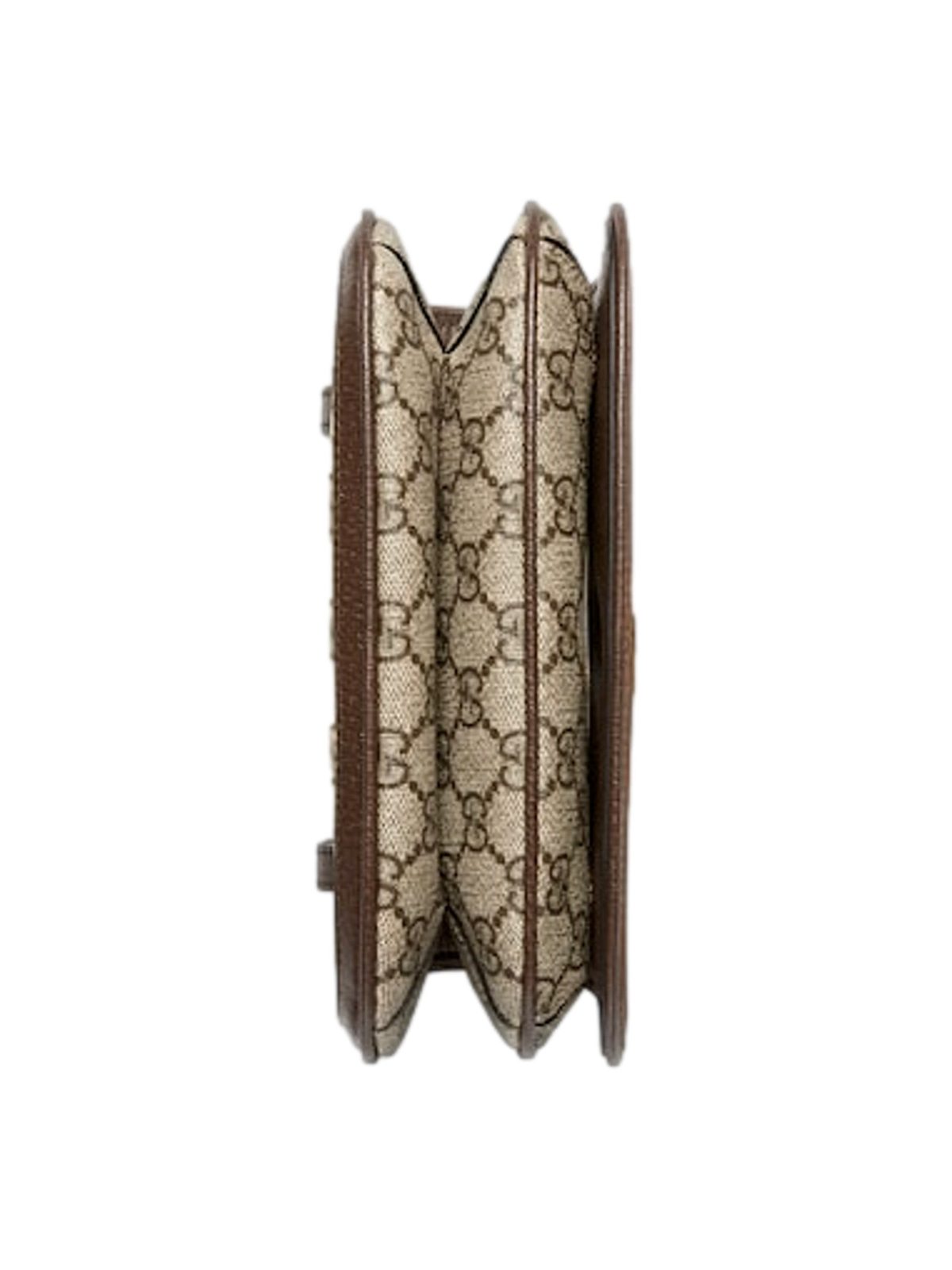 Gucci Blondie GG Supreme Canvas Brown Leather Belt Bag Size 65