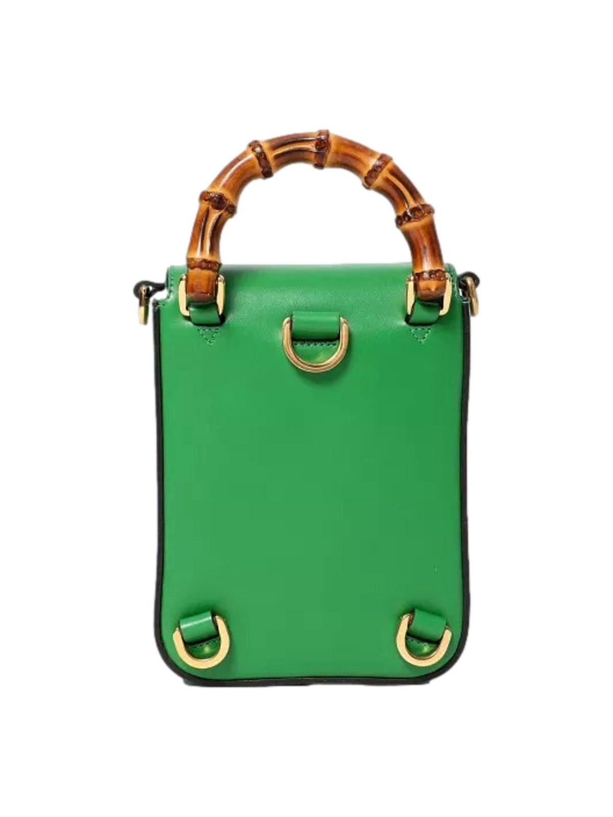 Gucci Bamboo 1947 Mini Green Leather Top Handle Crossbody Bag