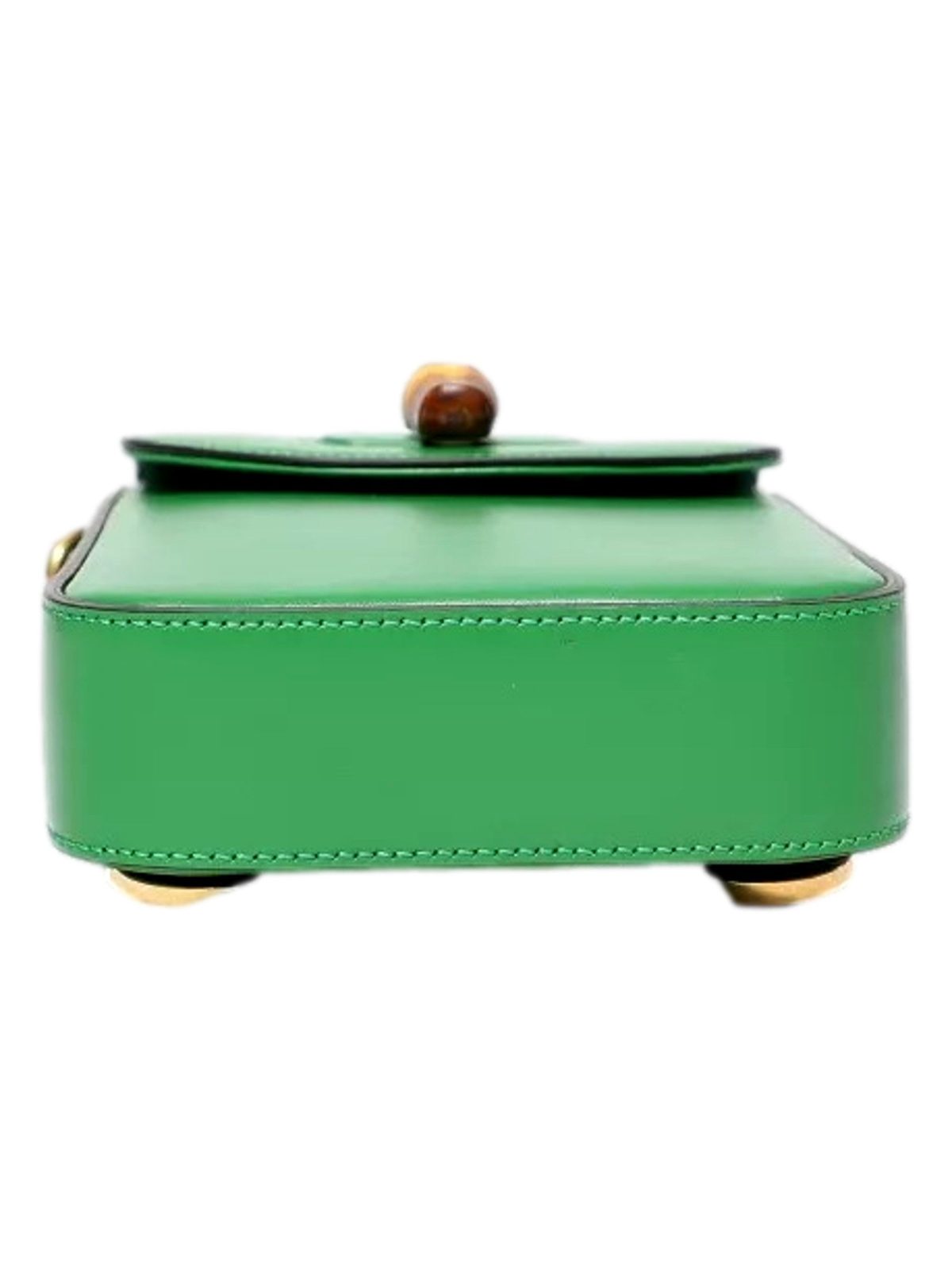 Gucci Bamboo 1947 Mini Green Leather Top Handle Crossbody Bag