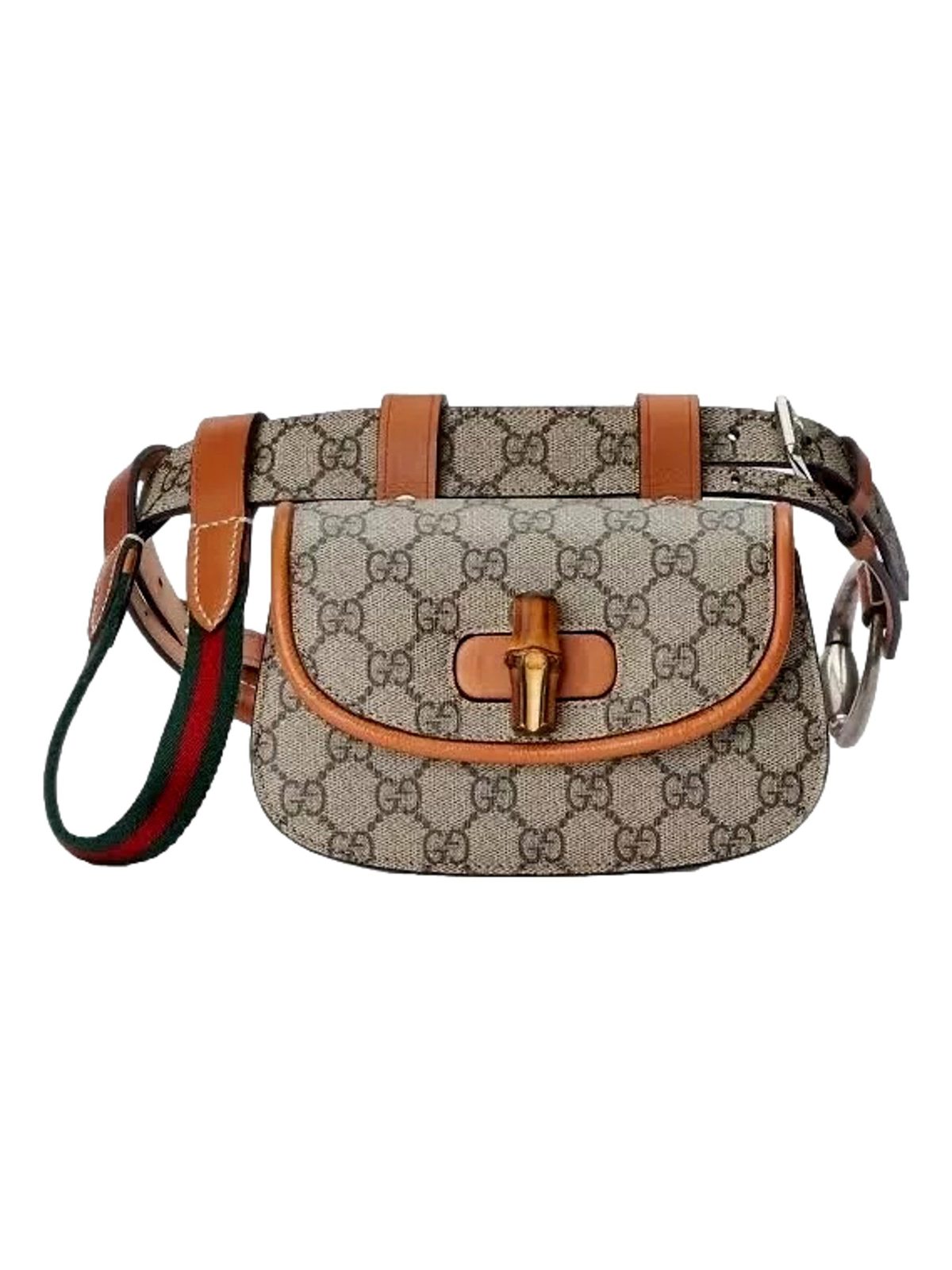 Gucci GG Supreme Bamboo 1947 Mini Belt Bag Beige Monogram Canvas