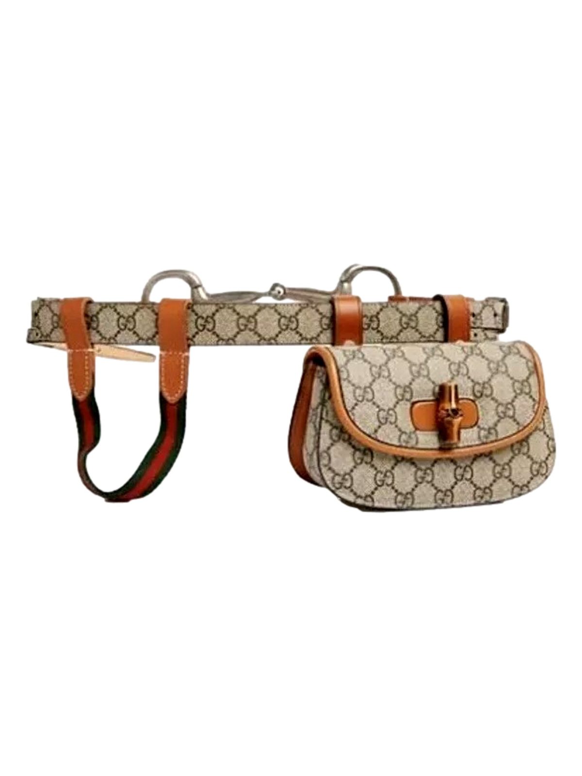 Gucci GG Supreme Bamboo 1947 Mini Belt Bag Beige Monogram Canvas