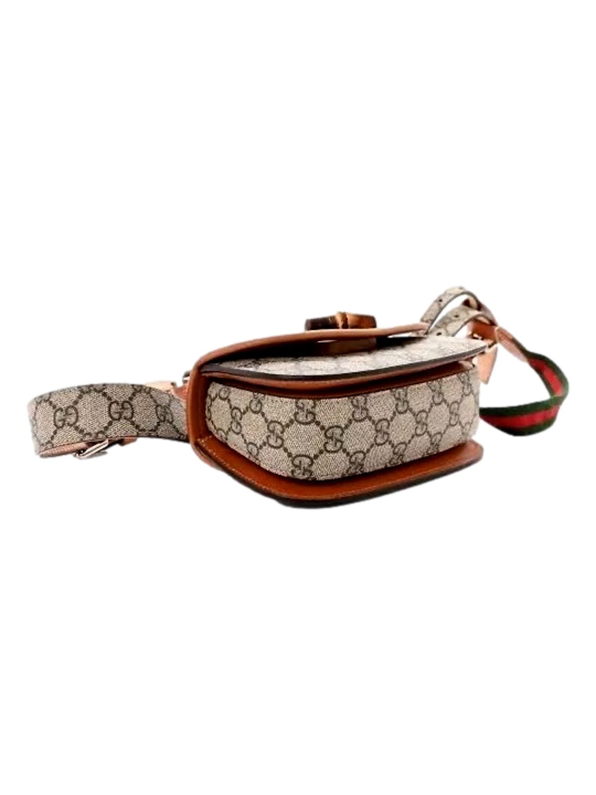 Gucci GG Supreme Bamboo 1947 Mini Belt Bag Beige Monogram Canvas