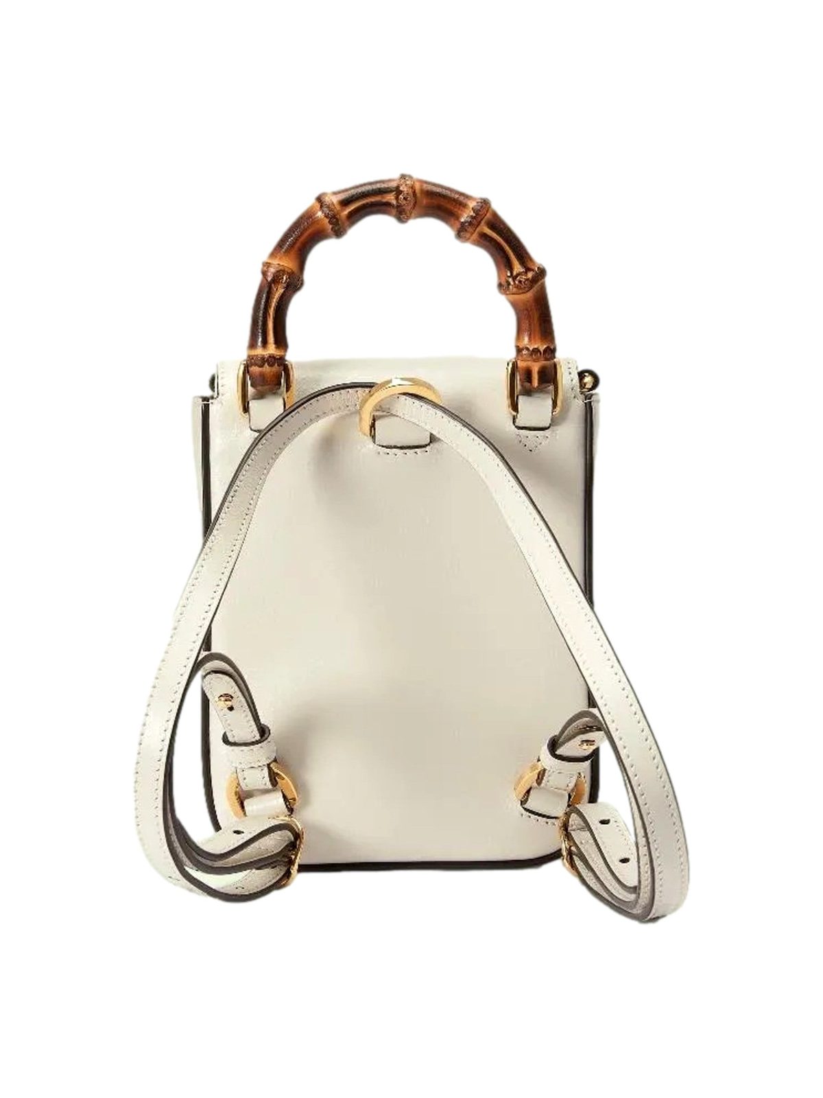 Gucci Bamboo 1947 Mini Cream Leather Top Handle Crossbody Bag