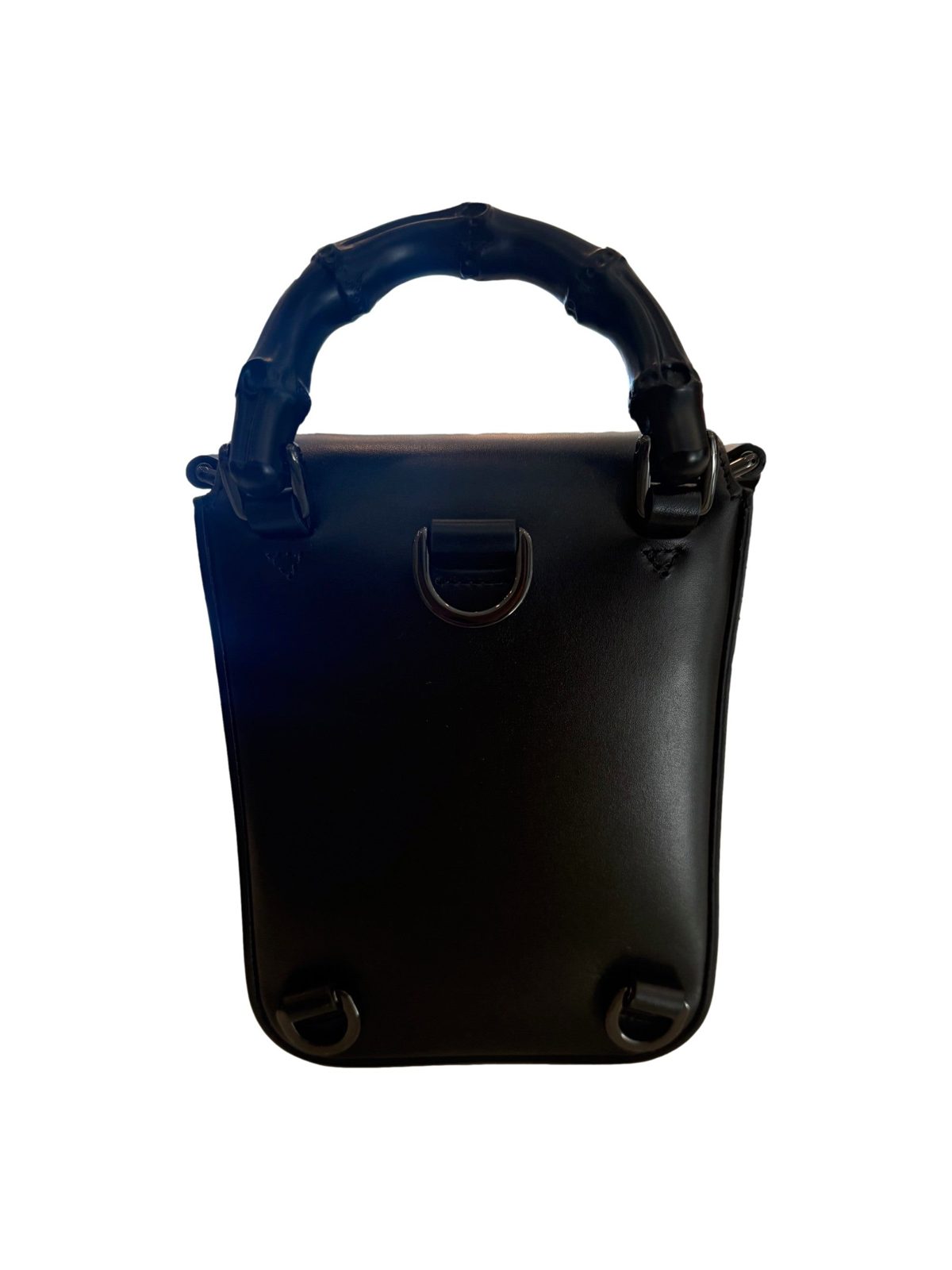 Gucci Bamboo 1947 Mini Black Leather Top Handle Crossbody Bag